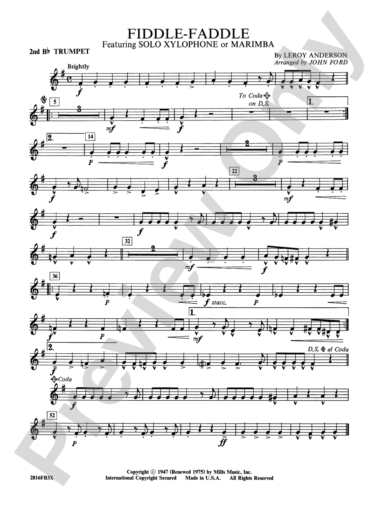 Fiddle-Faddle: 2nd B-flat Trumpet