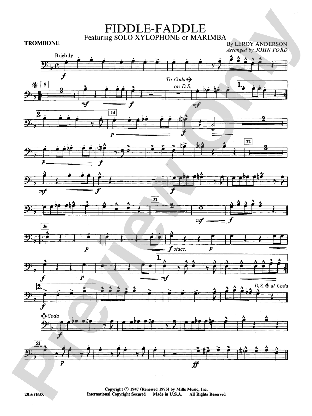 Fiddle-Faddle: 1st Trombone