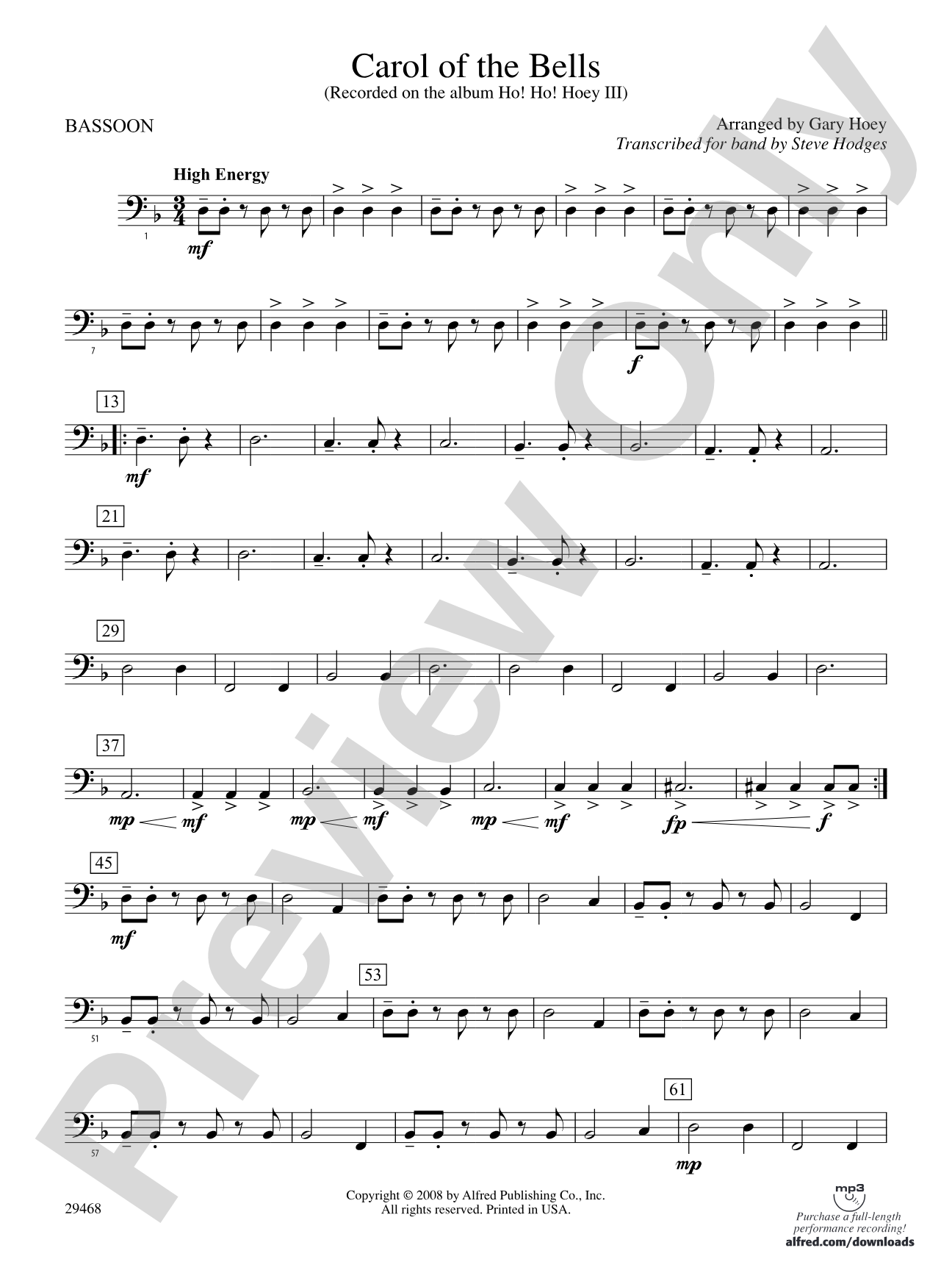 Carol of the Bells: Bassoon