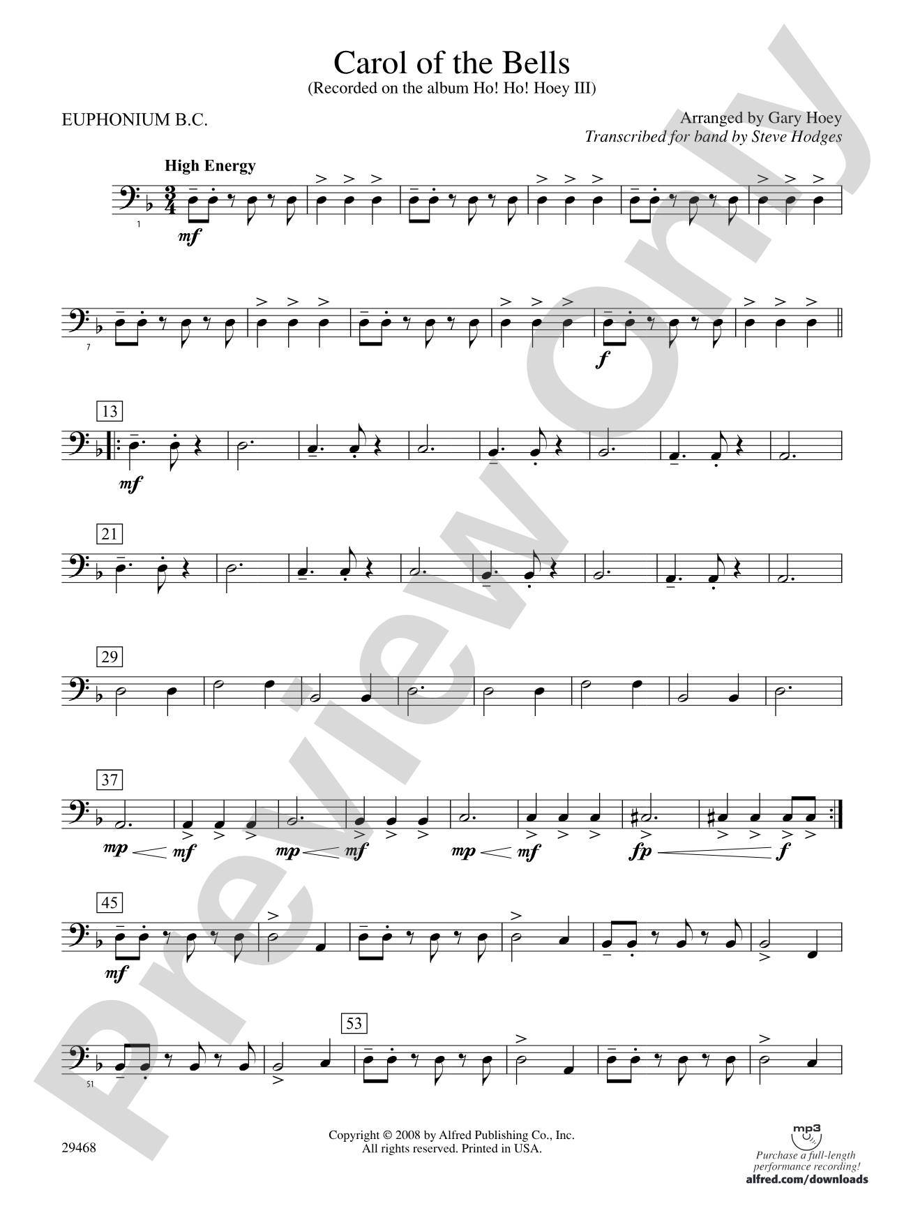 Carol of the Bells: Baritone B.C.