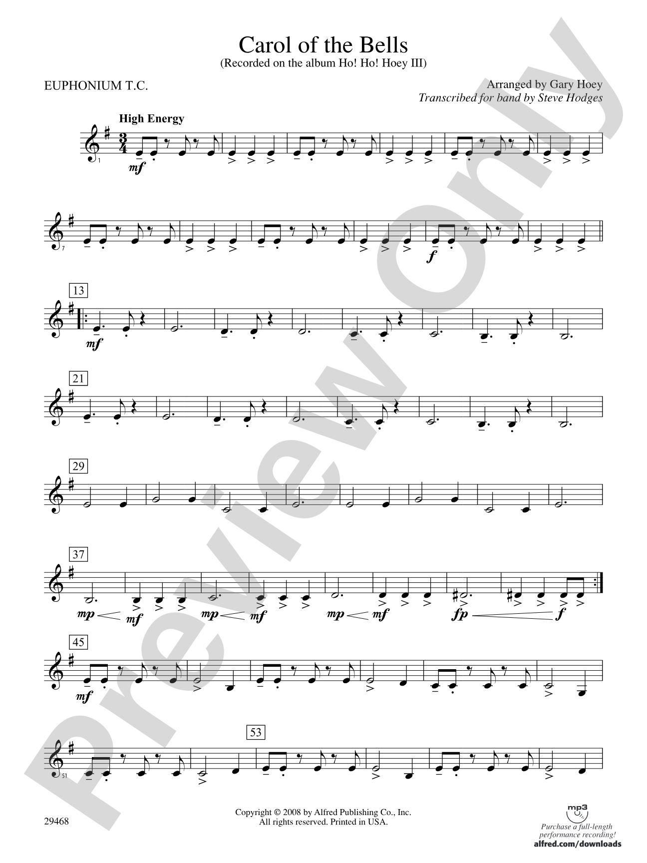 Carol of the Bells: Baritone T.C.
