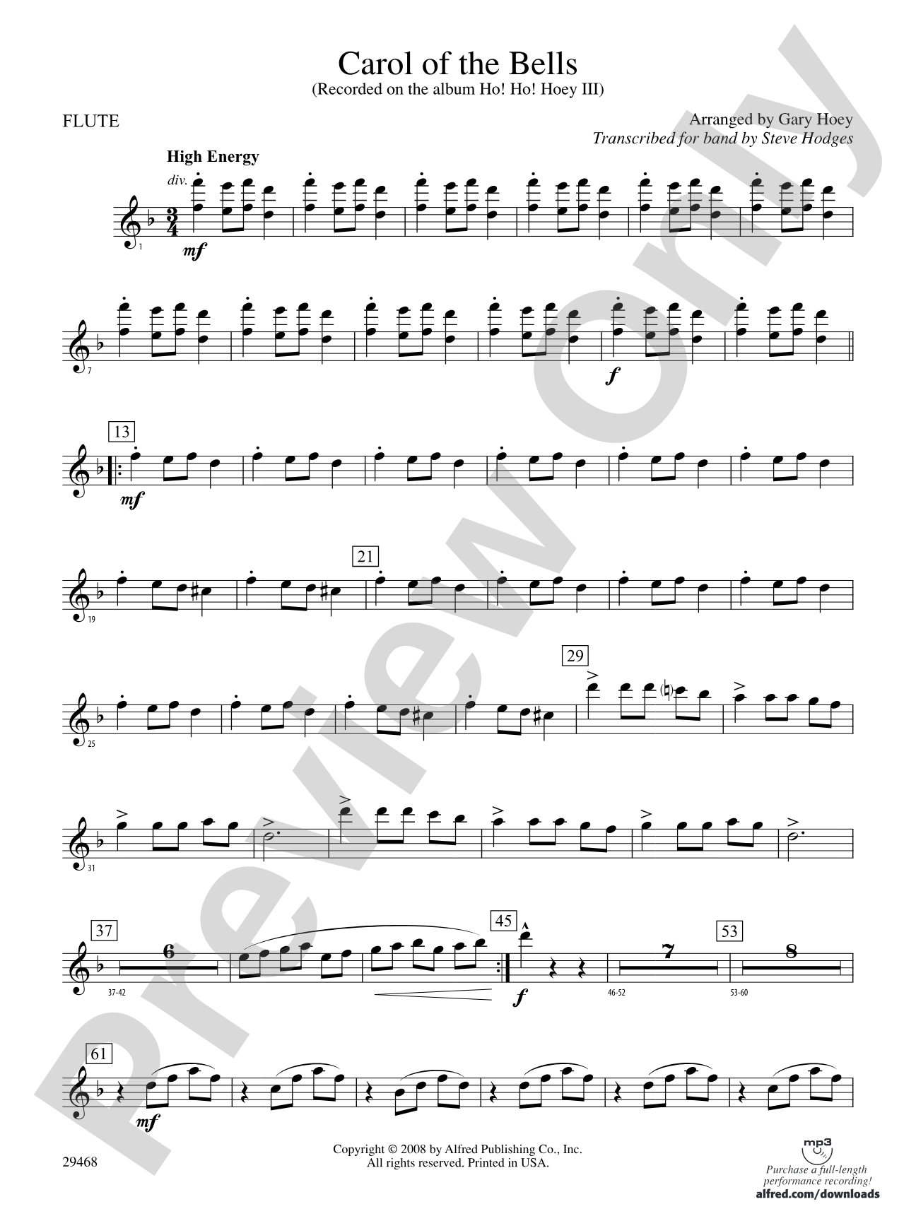 Carol of the Bells: Flute