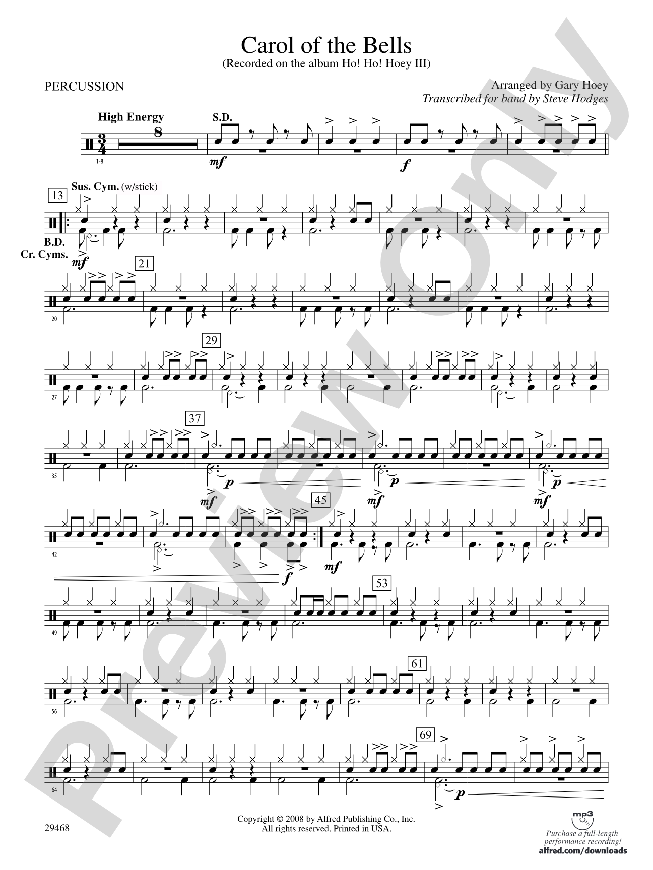 Carol of the Bells: 1st Percussion