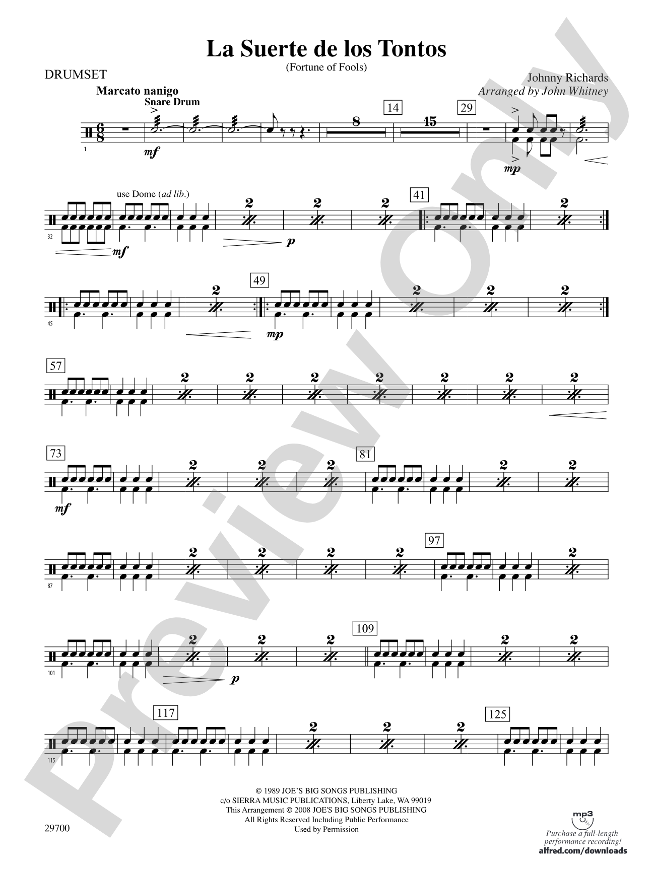 La Suerte de los Tontos (Fortune of Fools): Drums