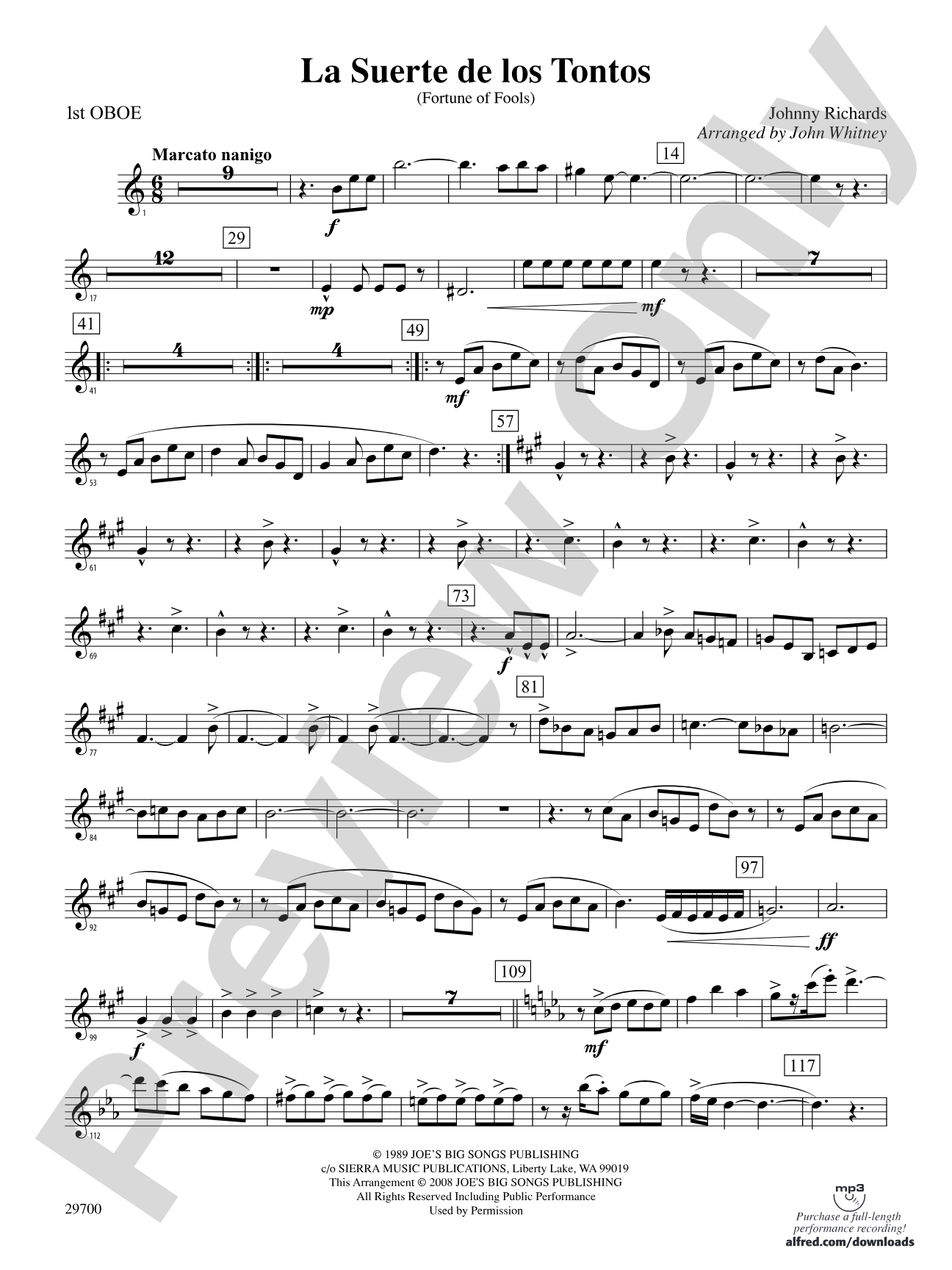 La Suerte de los Tontos (Fortune of Fools): Oboe