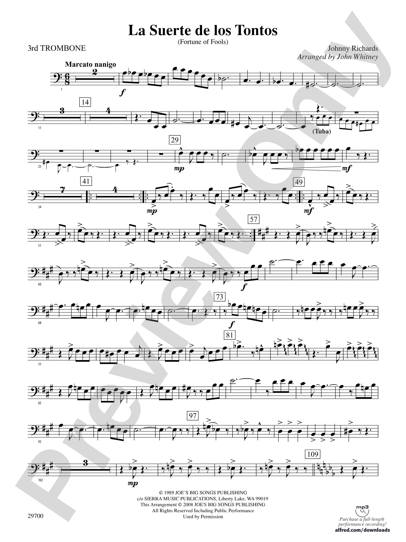 La Suerte de los Tontos (Fortune of Fools): 3rd Trombone