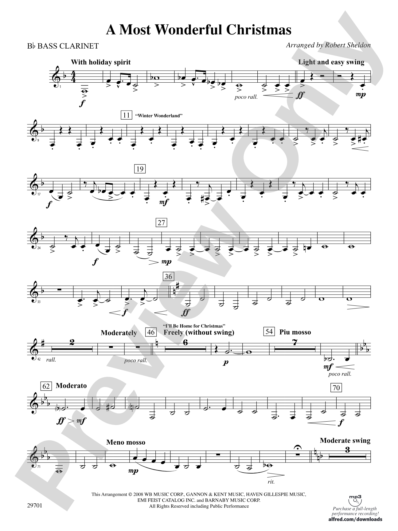 A Most Wonderful Christmas: B-flat Bass Clarinet