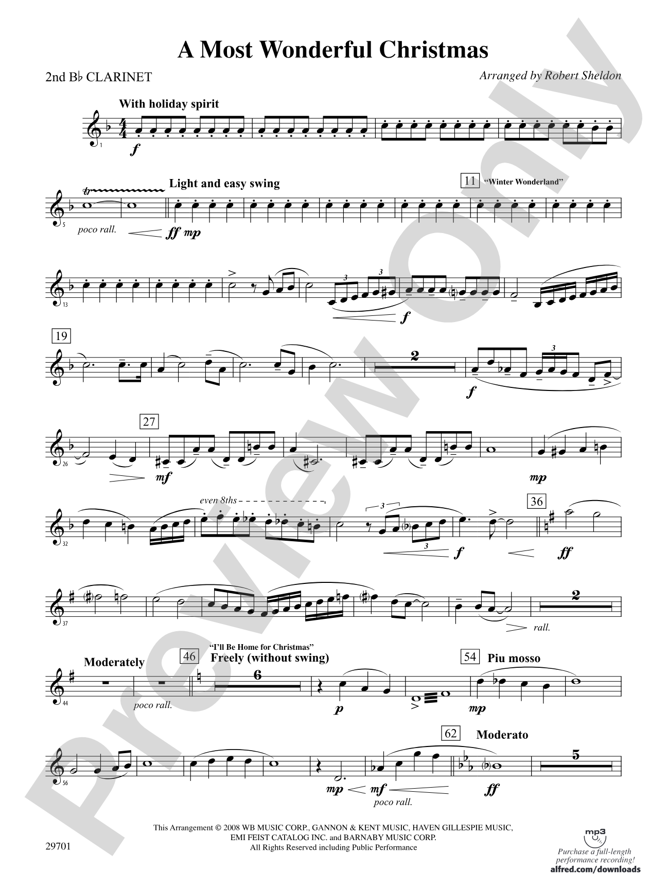 A Most Wonderful Christmas: 2nd B-flat Clarinet
