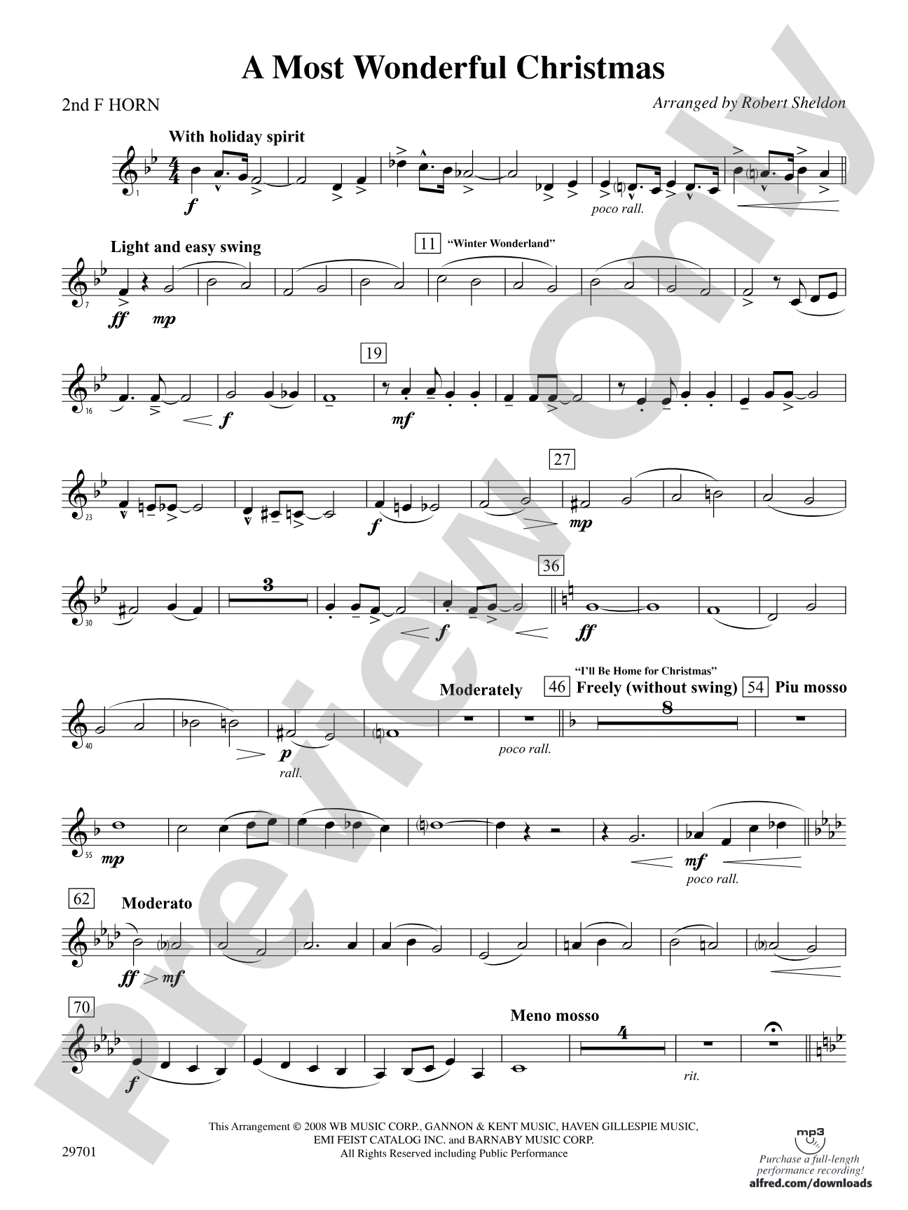 A Most Wonderful Christmas: 2nd F Horn