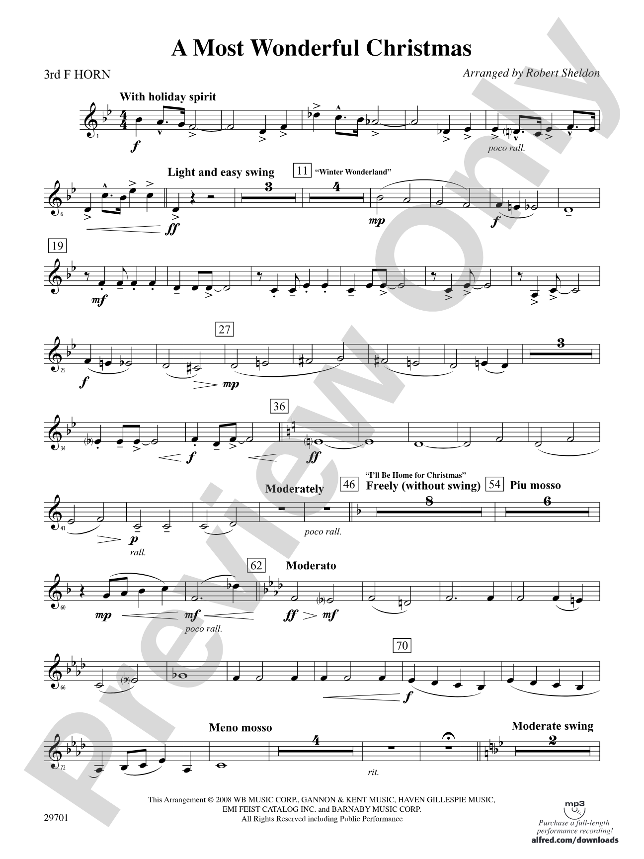 A Most Wonderful Christmas: 3rd F Horn
