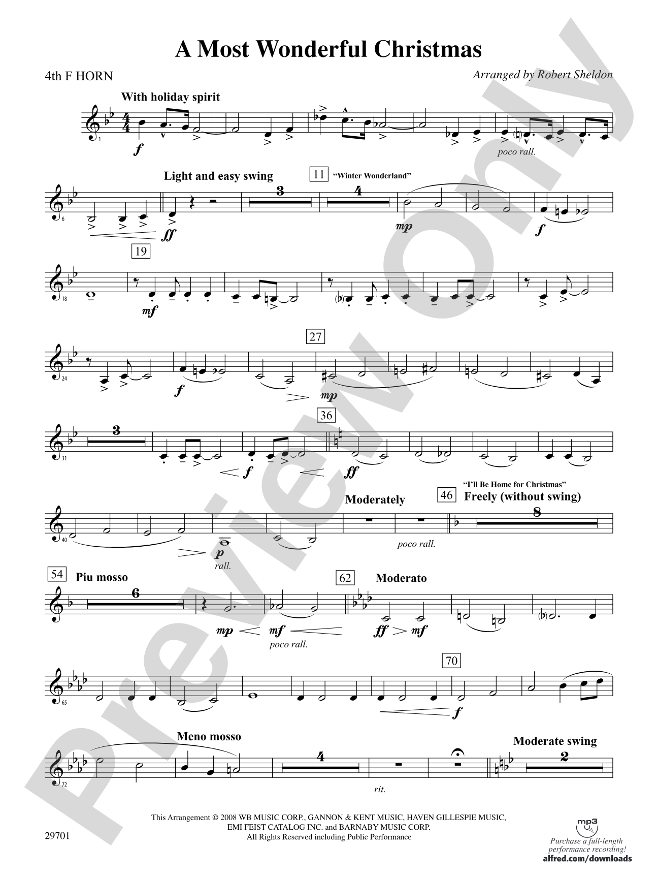 A Most Wonderful Christmas: 4th F Horn