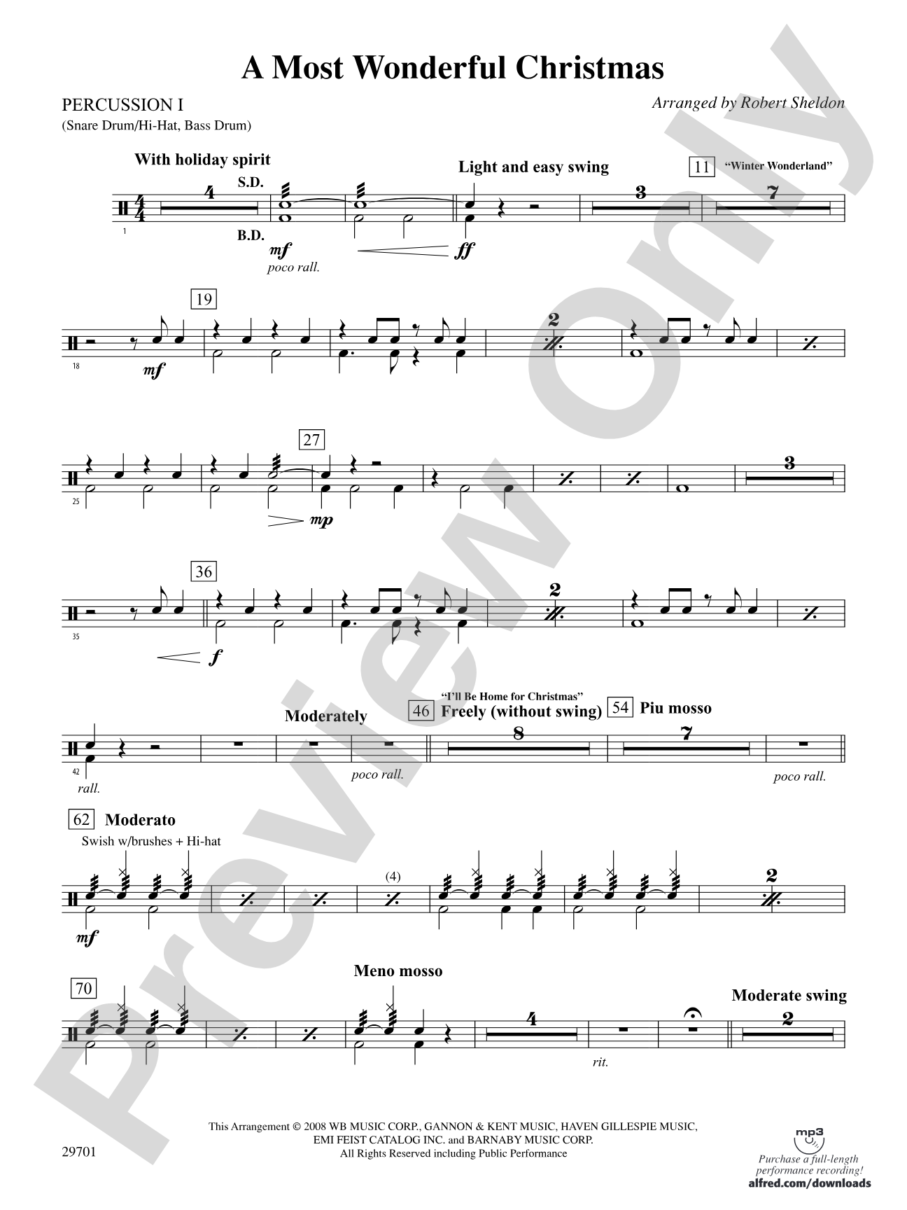 A Most Wonderful Christmas: 1st Percussion