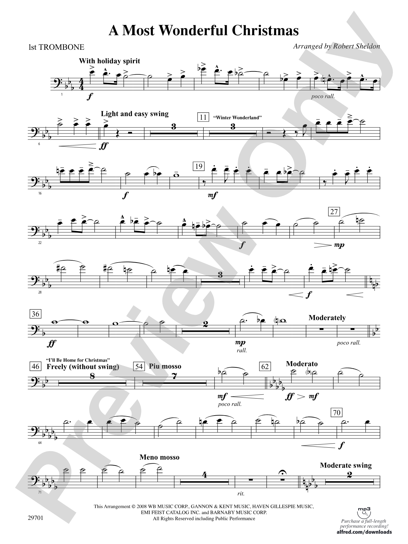 A Most Wonderful Christmas: 1st Trombone