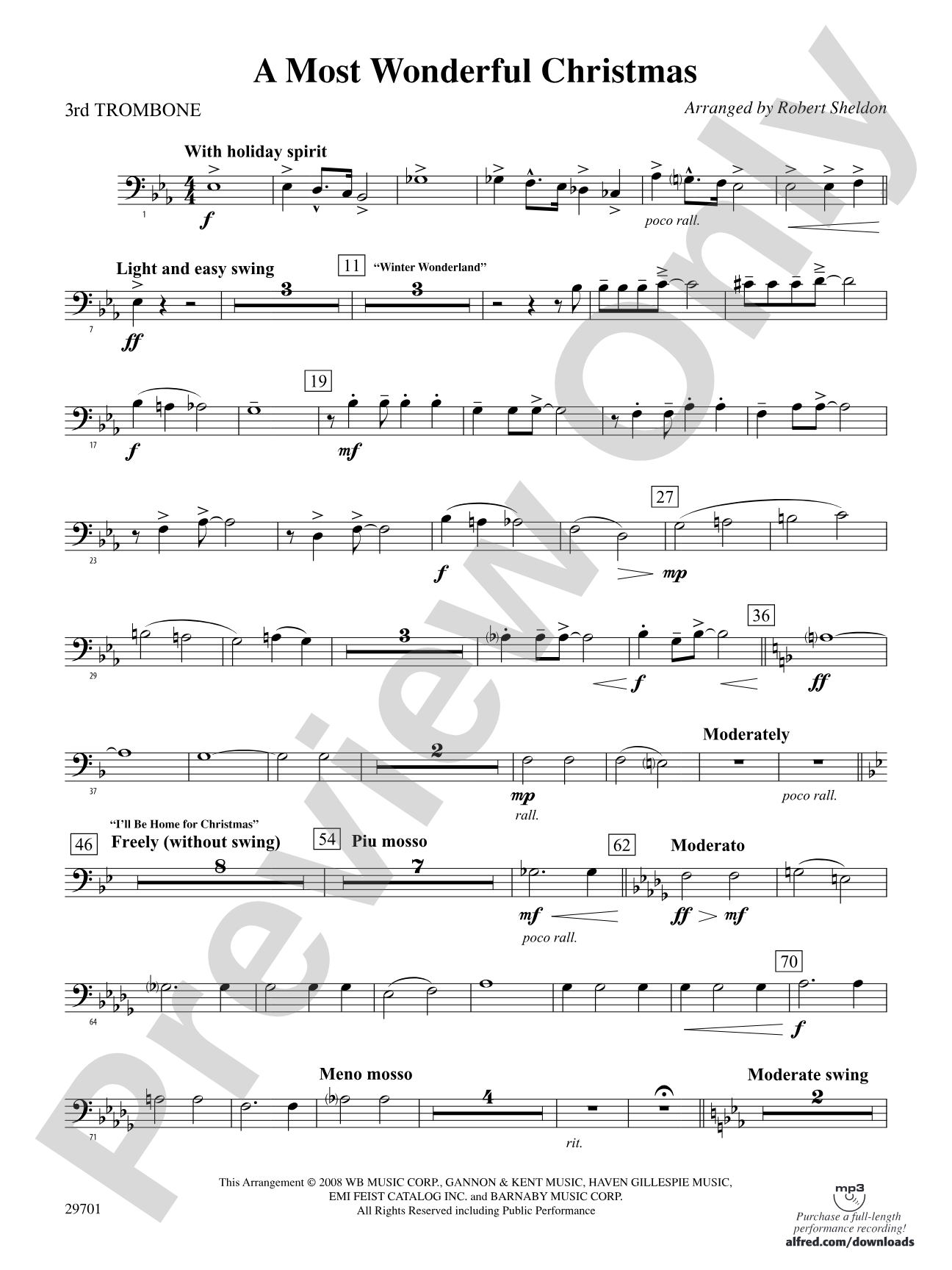A Most Wonderful Christmas: 3rd Trombone