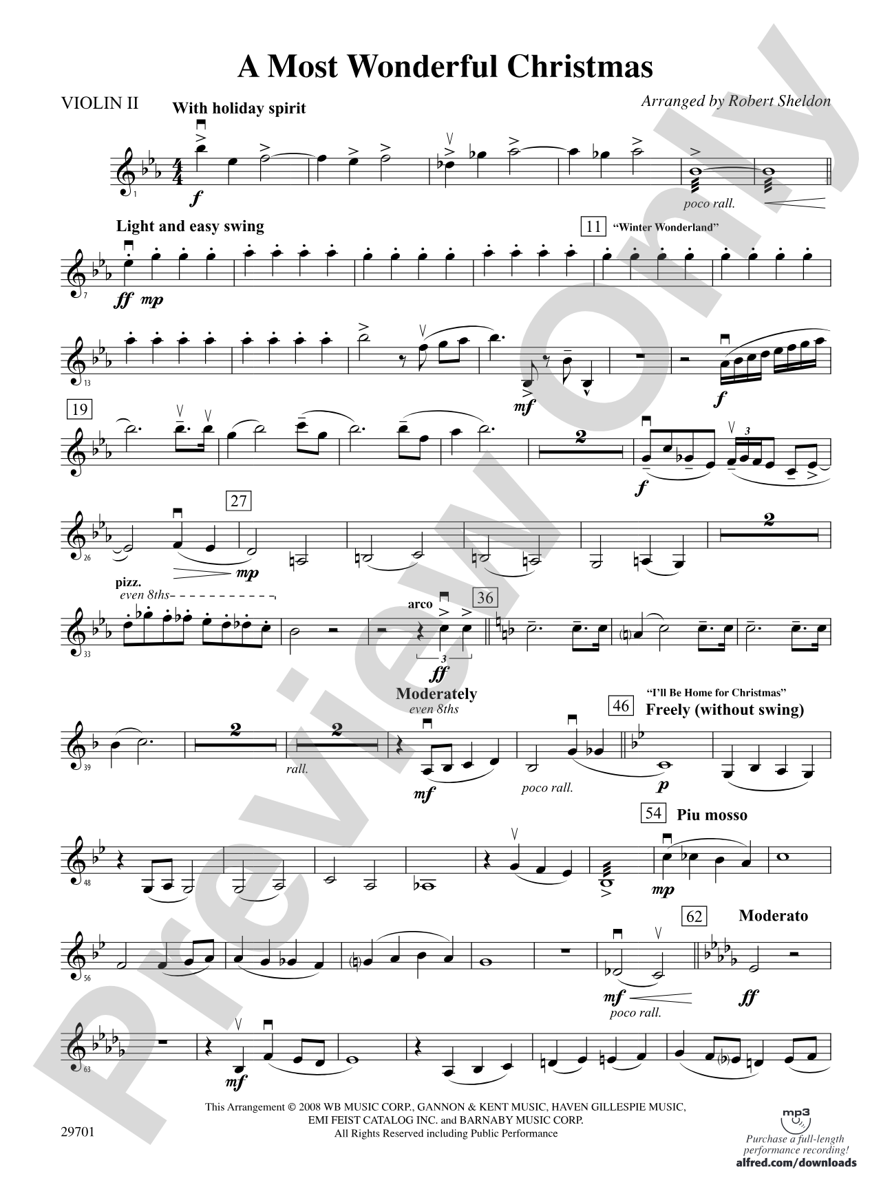 A Most Wonderful Christmas: 2nd Violin