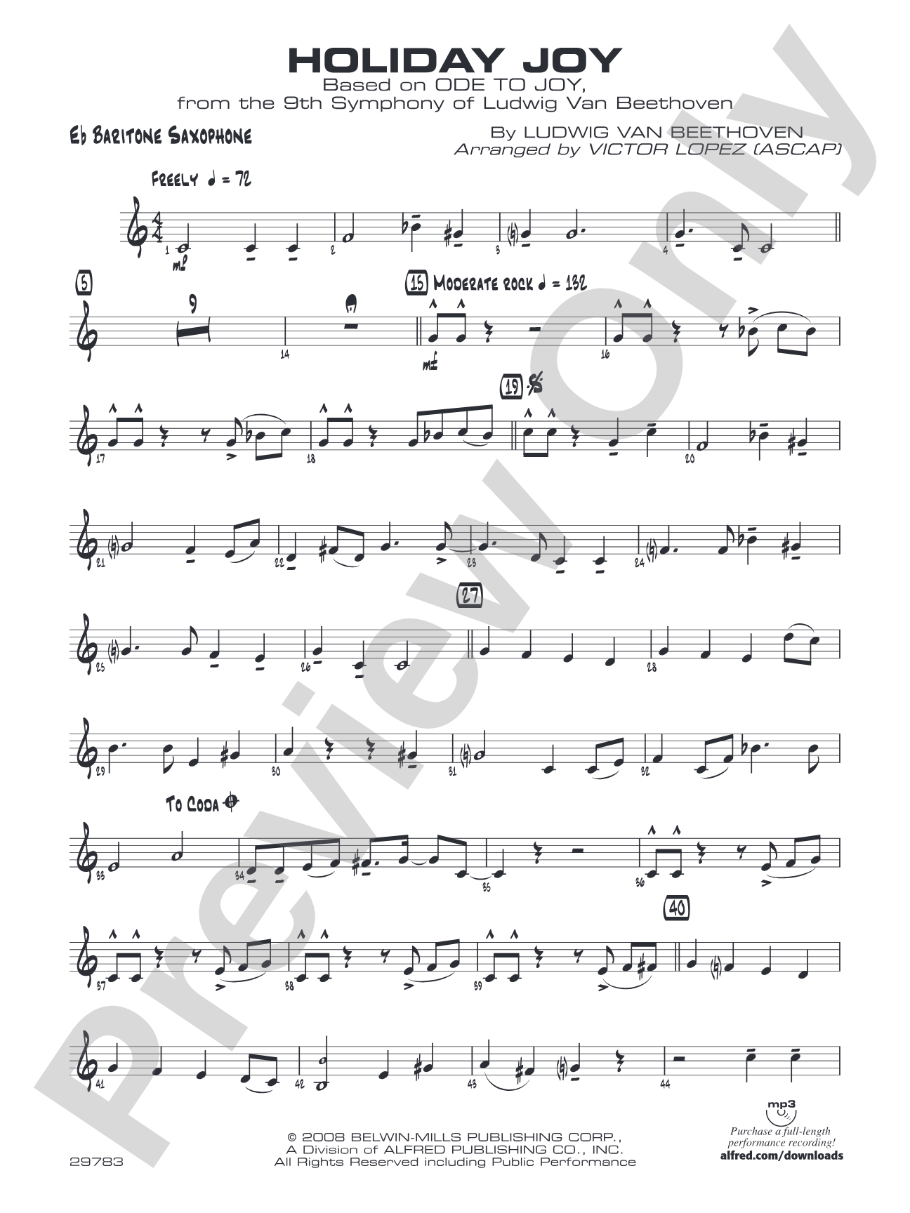 Holiday Joy: E-flat Baritone Saxophone