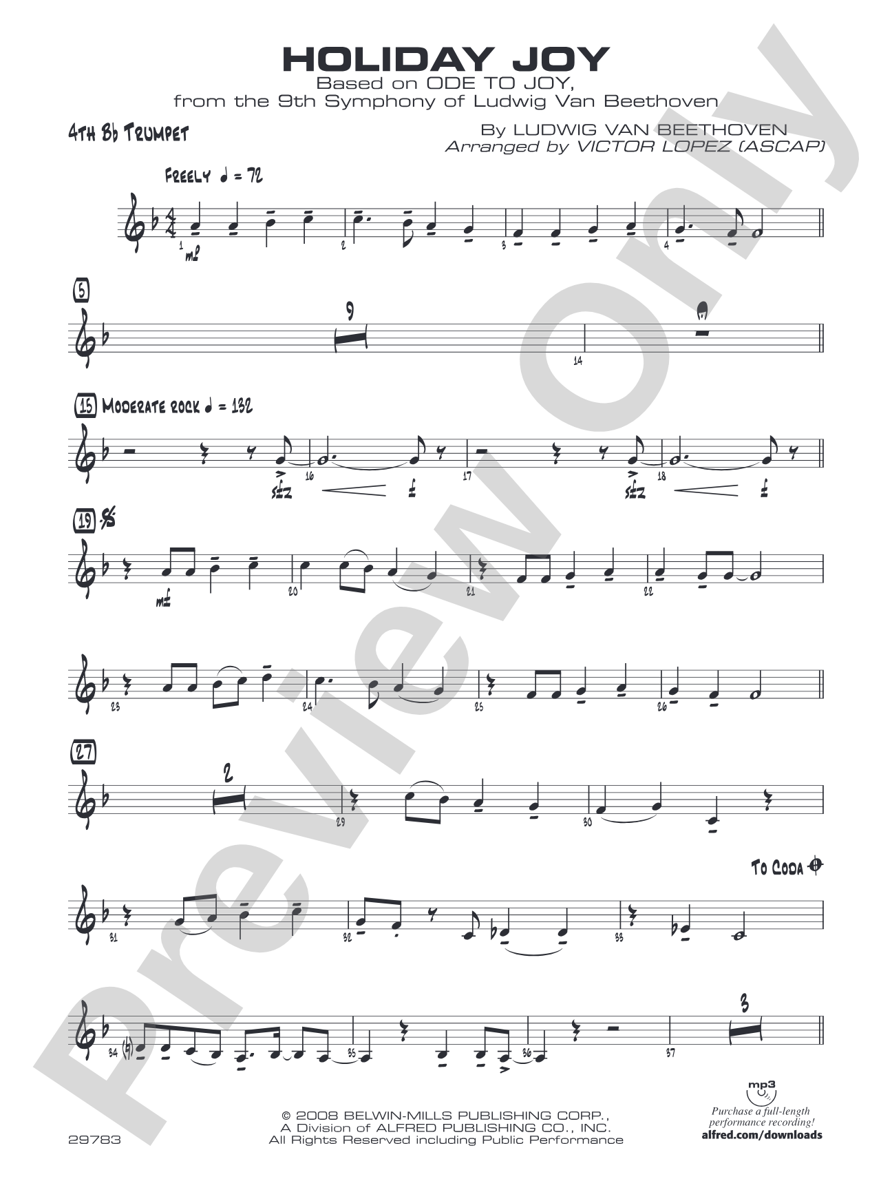 Holiday Joy: 4th B-flat Trumpet