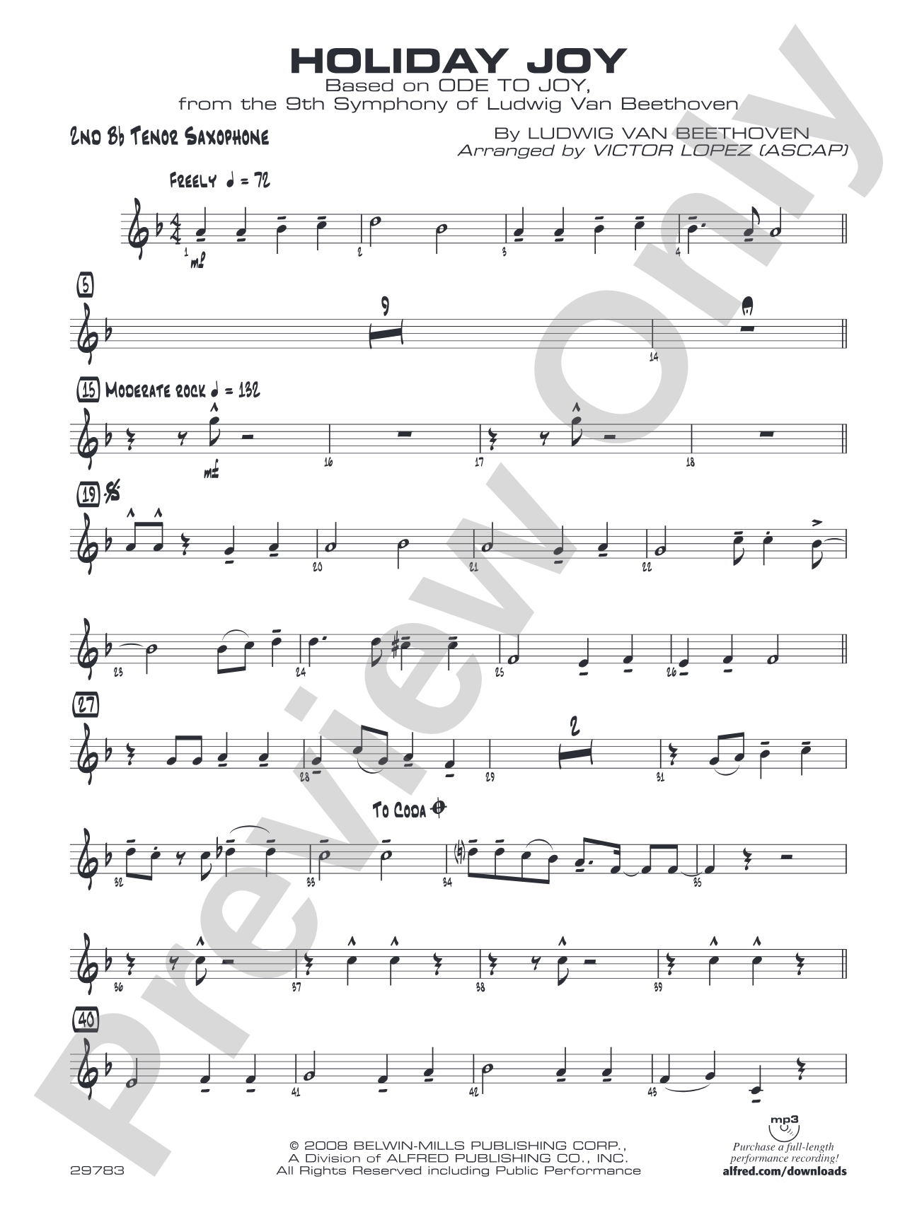 Holiday Joy: 2nd B-flat Tenor Saxophone