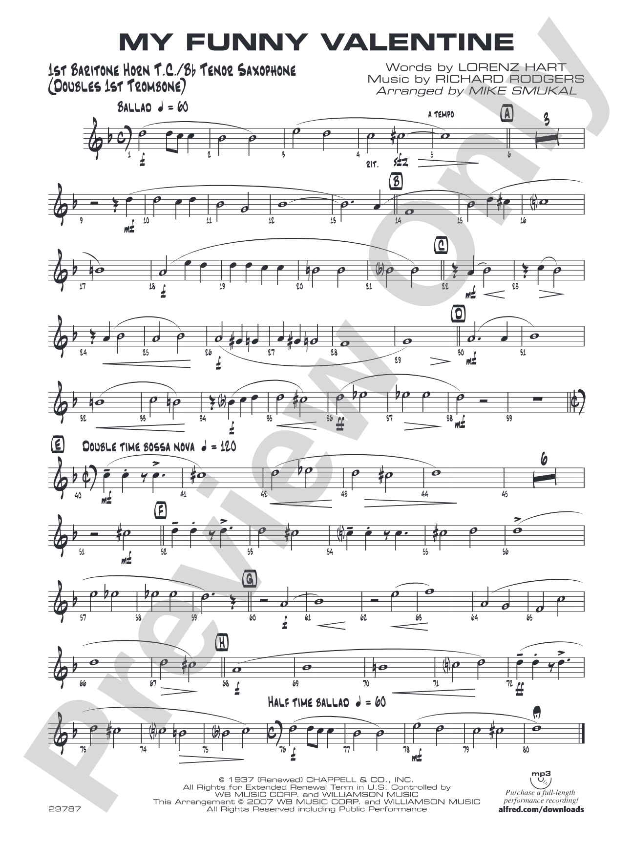 My Funny Valentine: Baritone T.C.