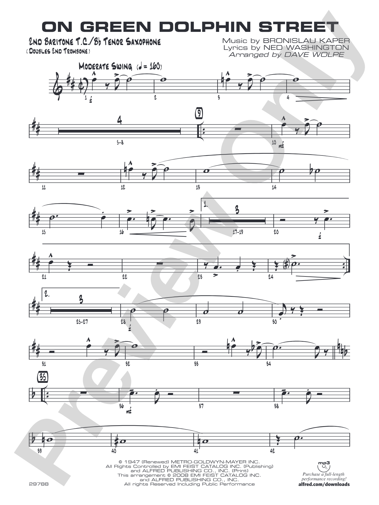 On Green Dolphin Street: 2nd Baritone T.C.