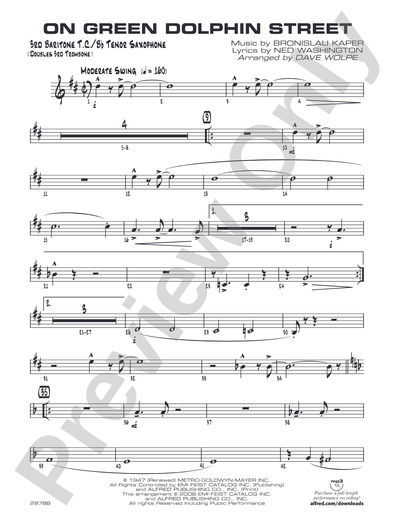 On Green Dolphin Street: 3rd Baritone T.C.
