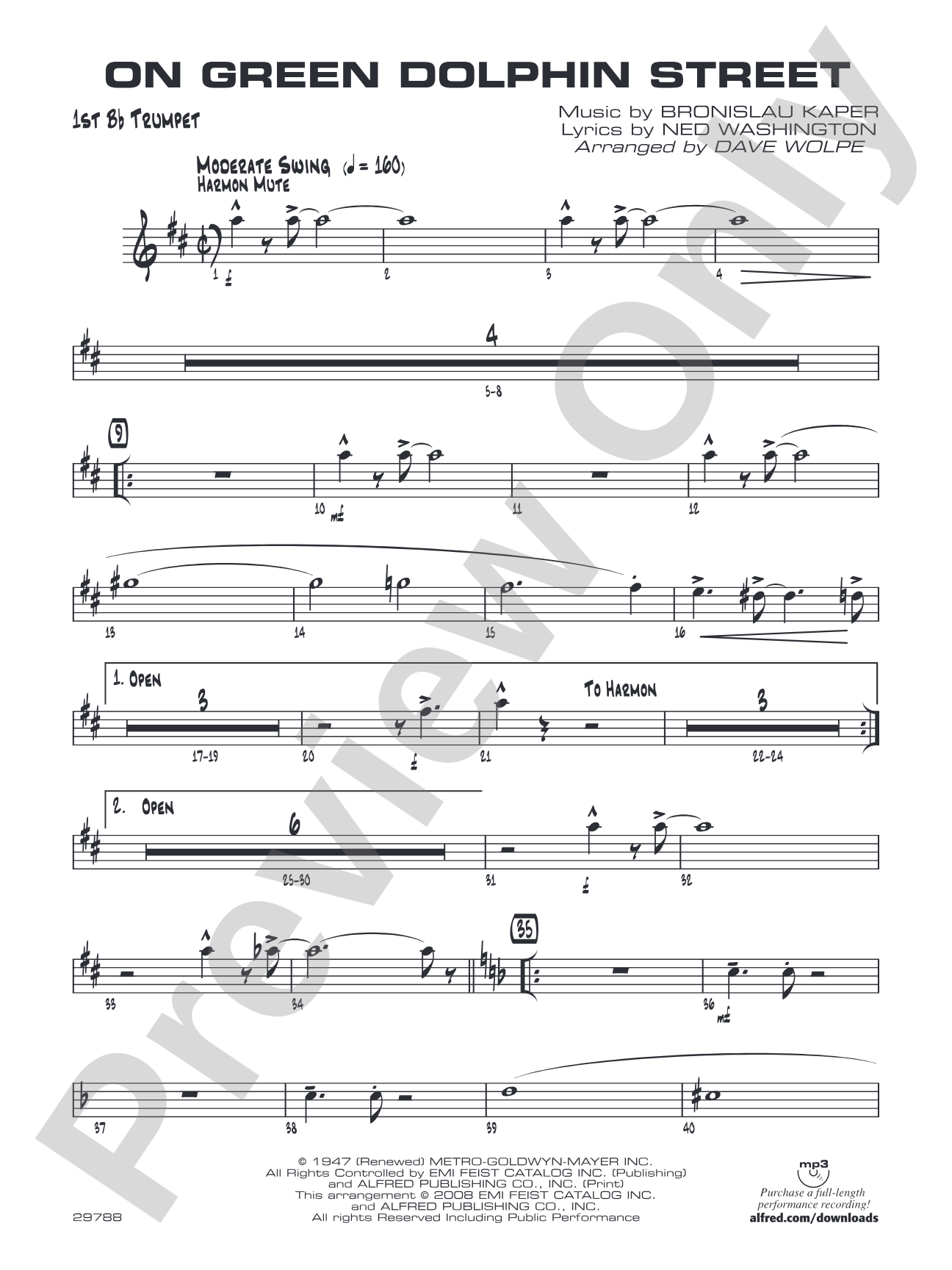 On Green Dolphin Street: 1st B-flat Trumpet