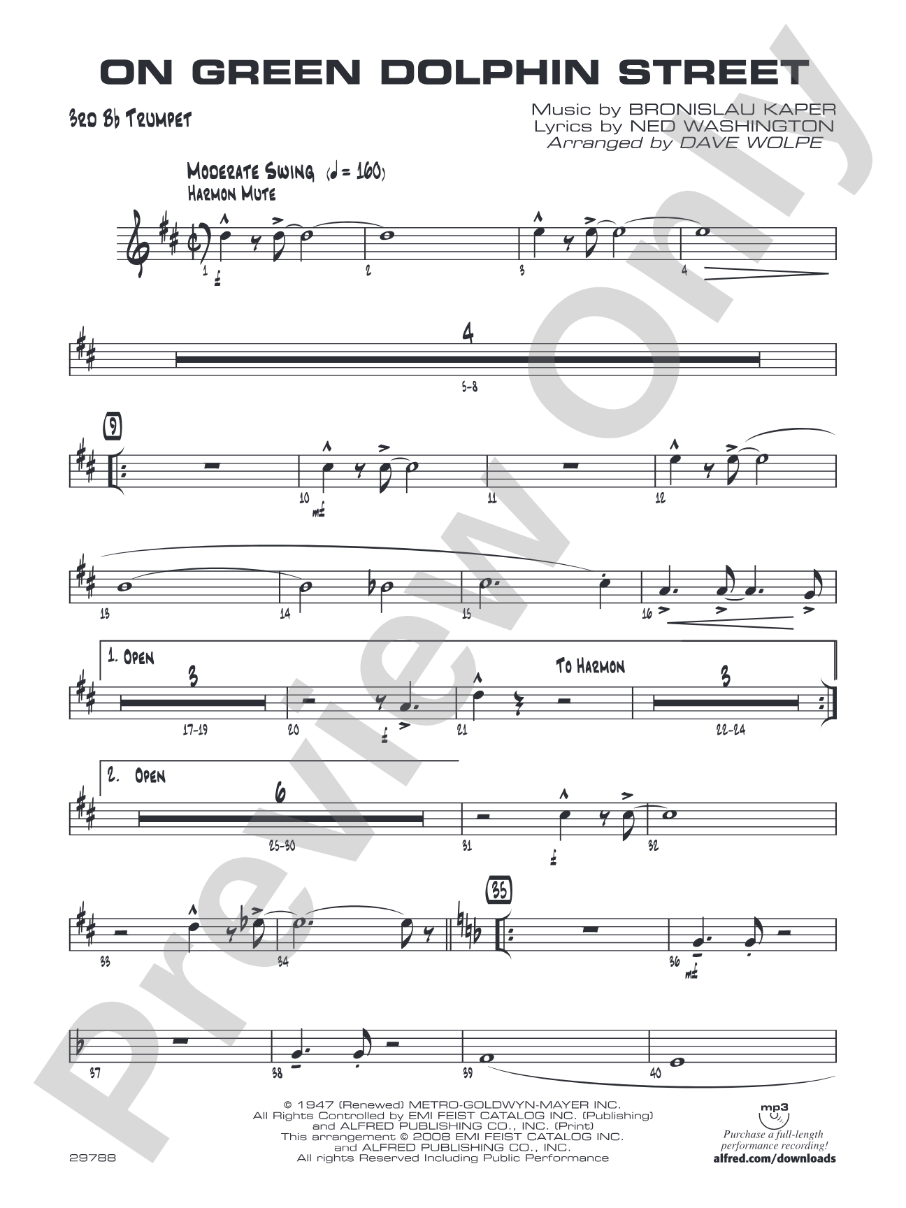 On Green Dolphin Street: 3rd B-flat Trumpet