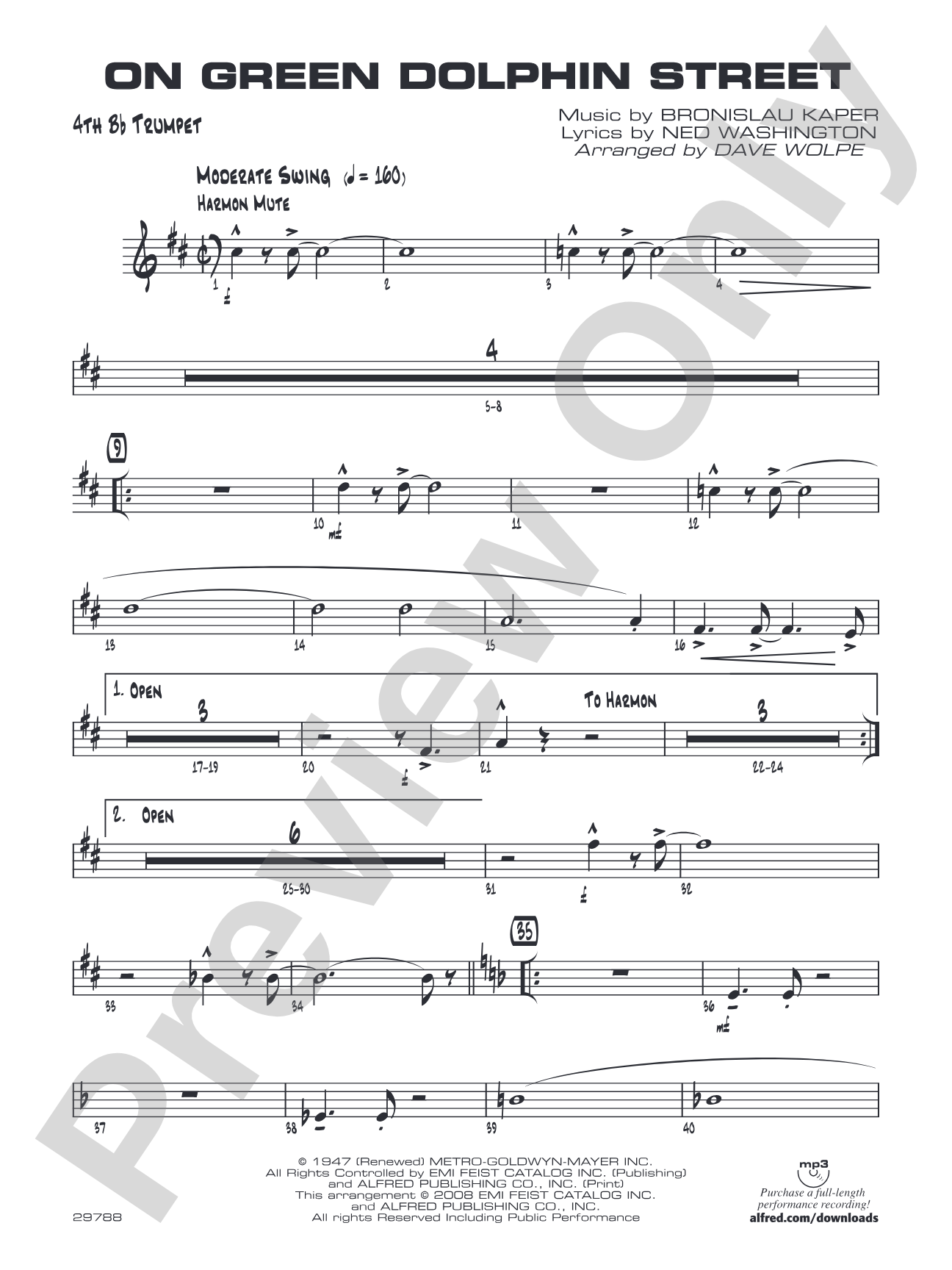 On Green Dolphin Street: 4th B-flat Trumpet