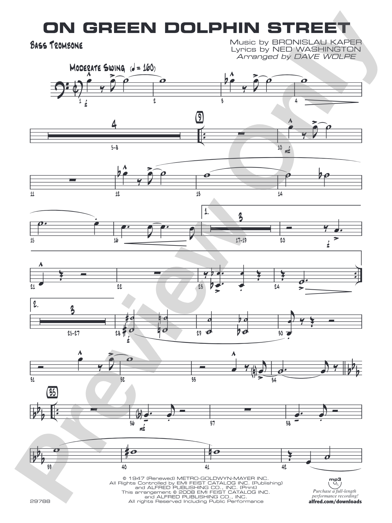 On Green Dolphin Street: 4th Trombone