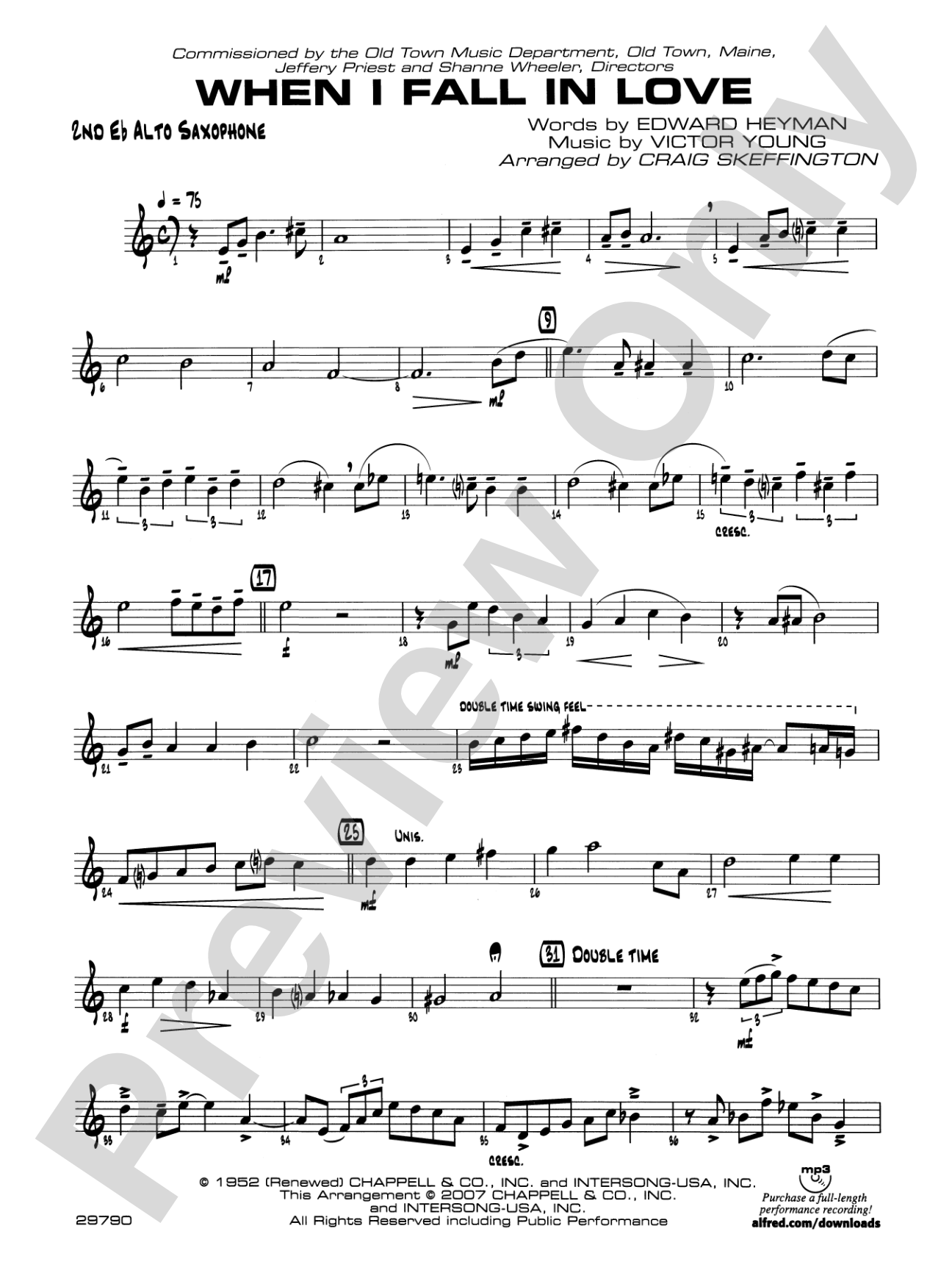 When I Fall in Love: 2nd E-flat Alto Saxophone