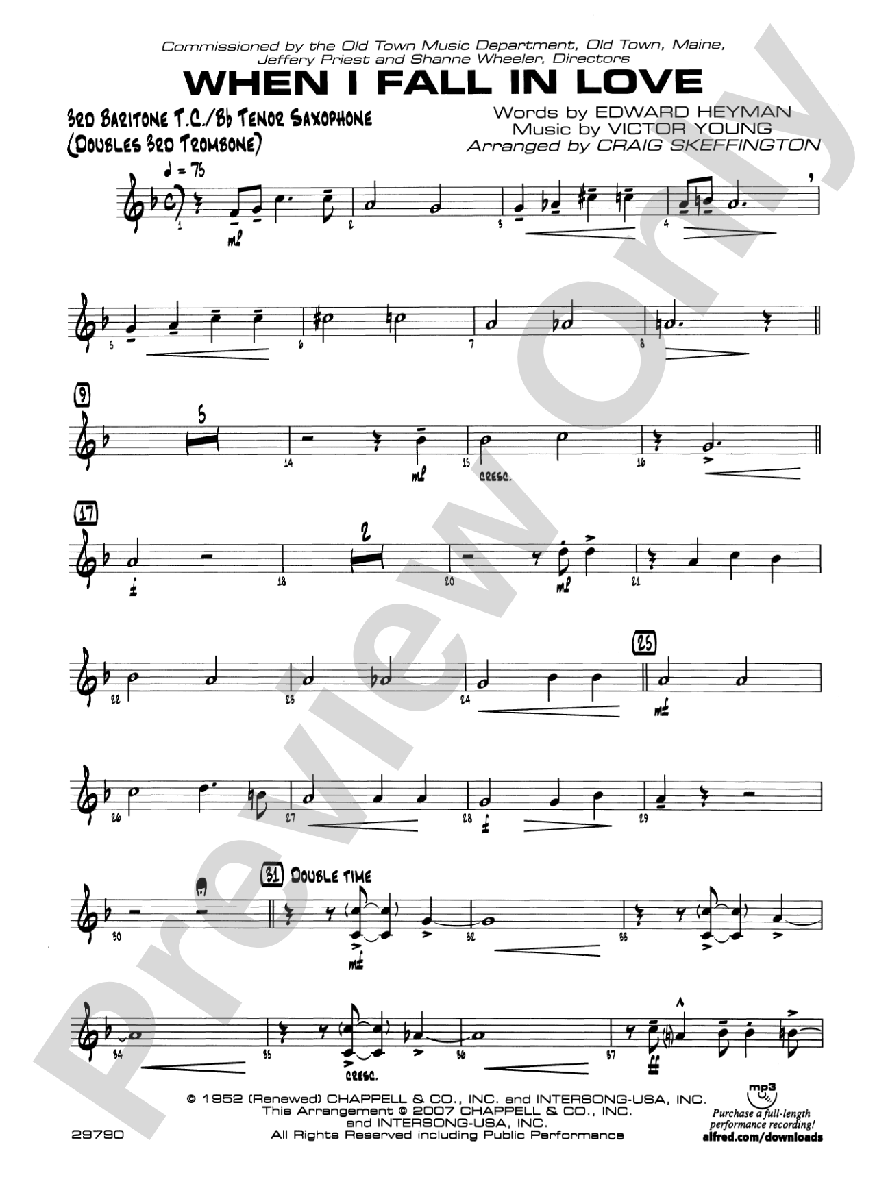When I Fall in Love: 3rd Baritone T.C.