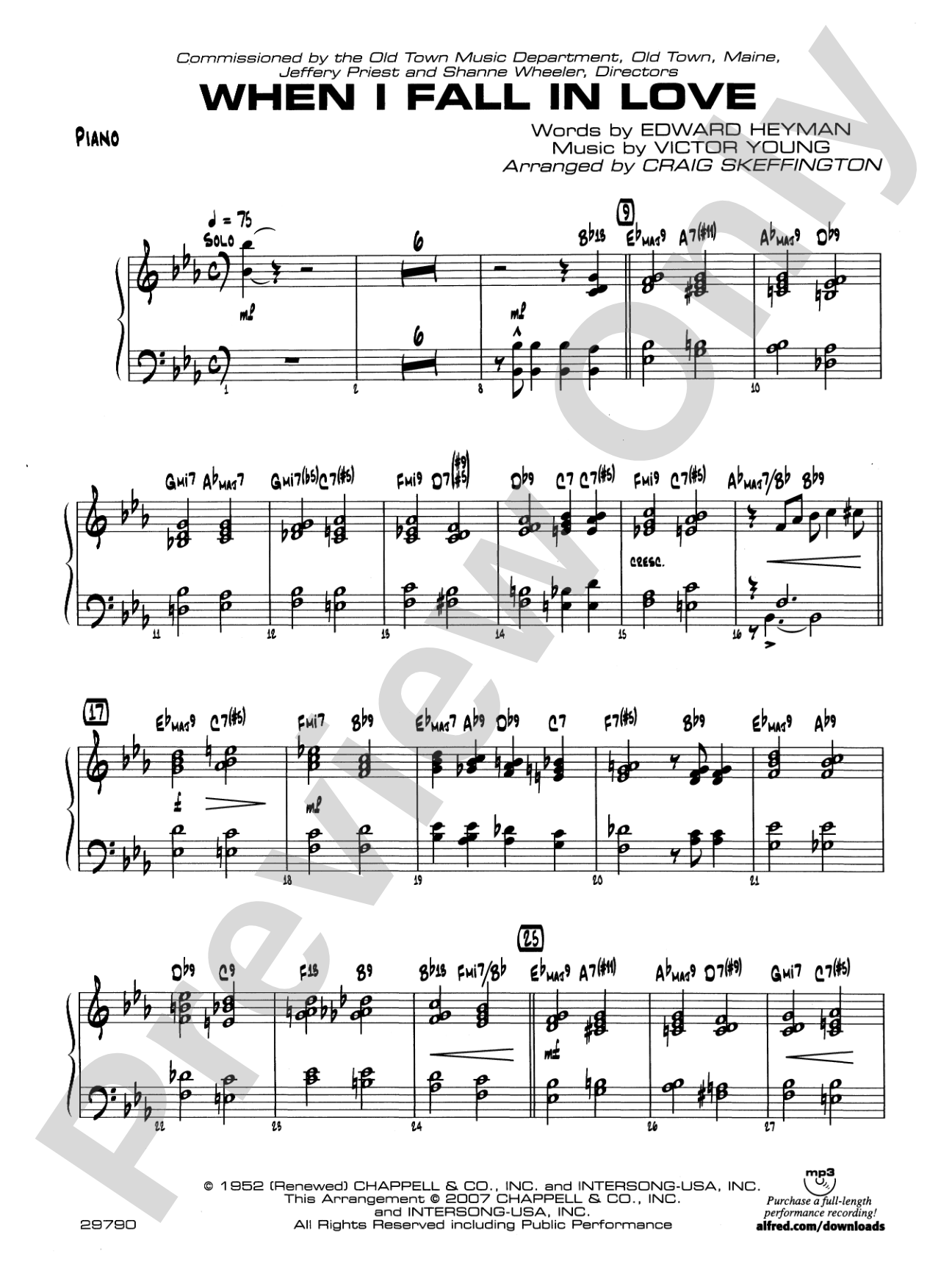 When I Fall in Love: Piano Accompaniment
