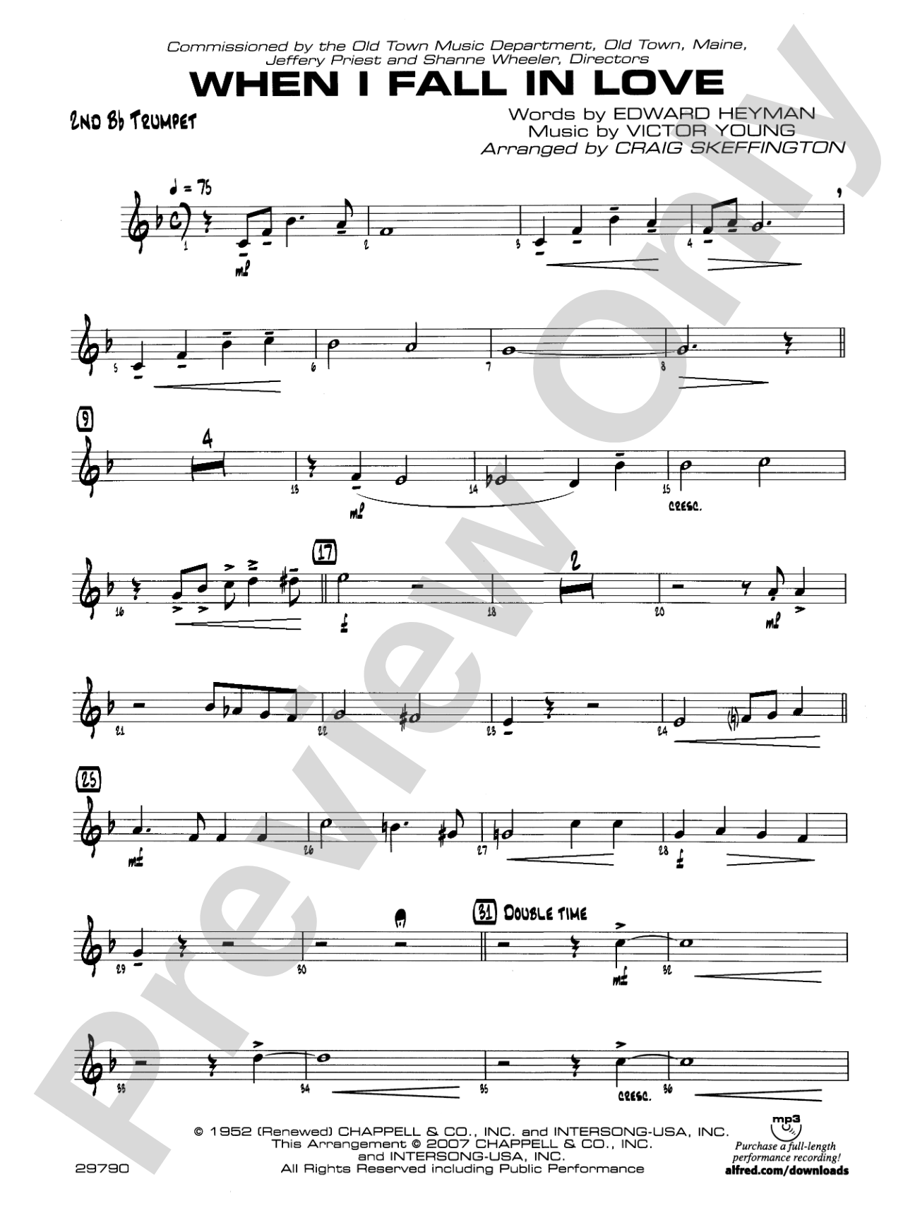 When I Fall in Love: 2nd B-flat Trumpet