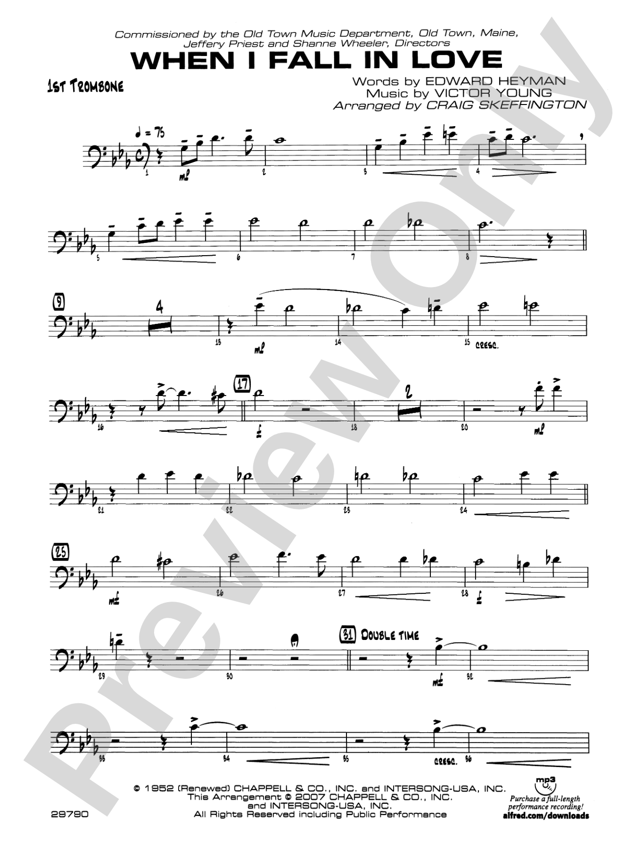 When I Fall in Love: 1st Trombone