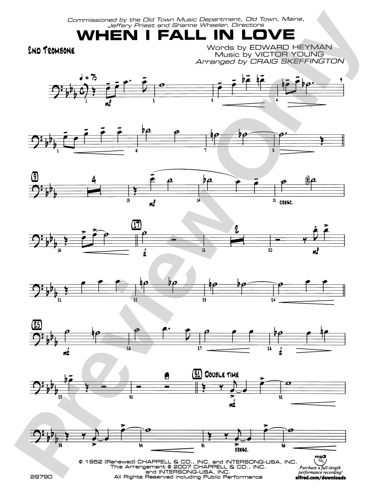 When I Fall in Love: 2nd Trombone