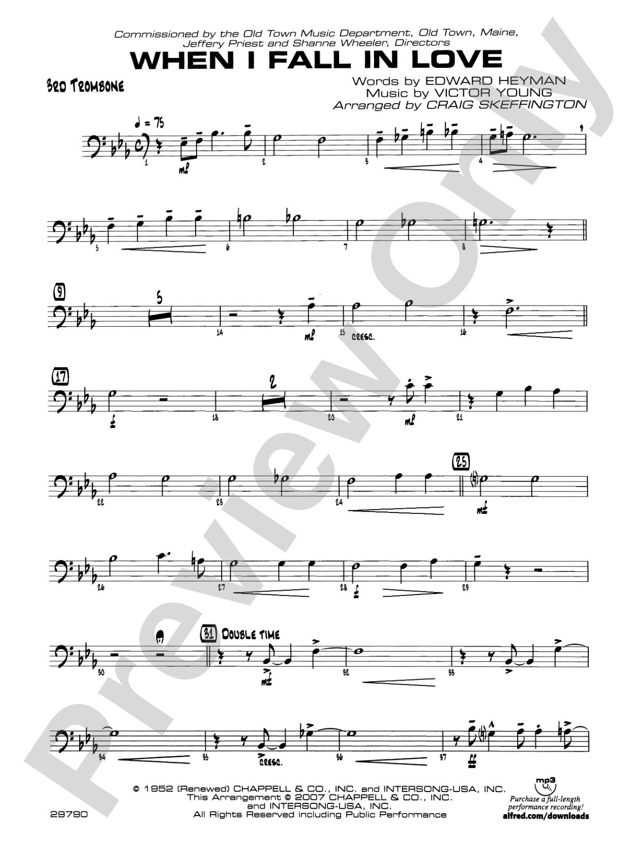 When I Fall in Love: 3rd Trombone