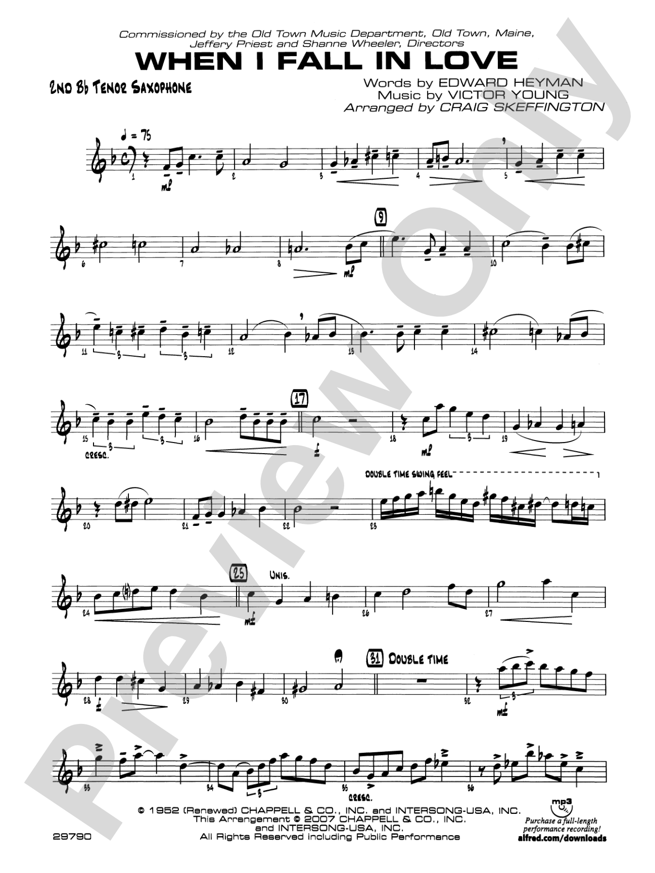 When I Fall in Love: 2nd B-flat Tenor Saxophone