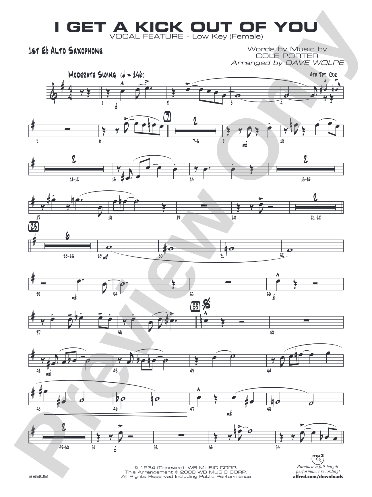 I Get a Kick Out of You: E-flat Alto Saxophone