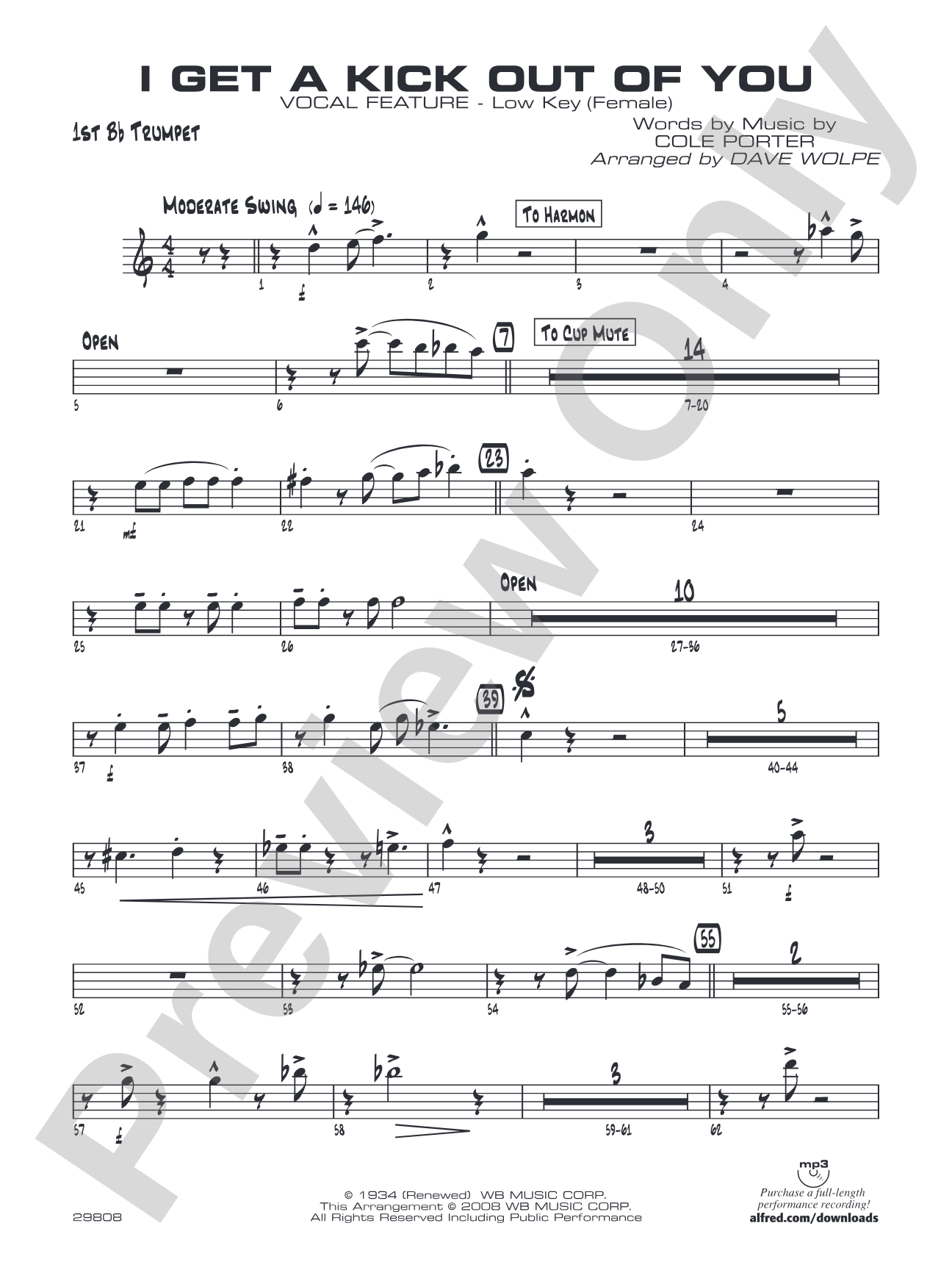 I Get a Kick Out of You: 1st B-flat Trumpet