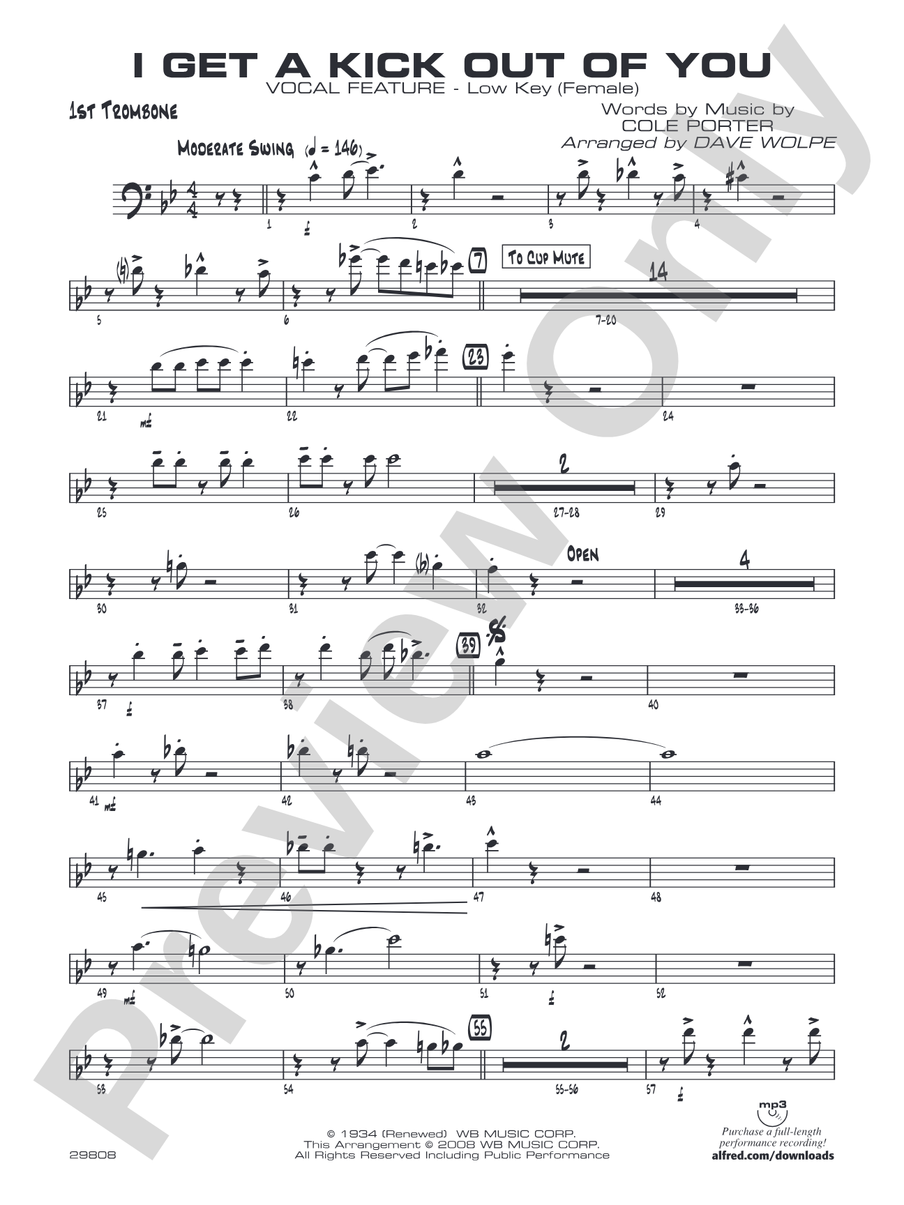 I Get a Kick Out of You: 1st Trombone