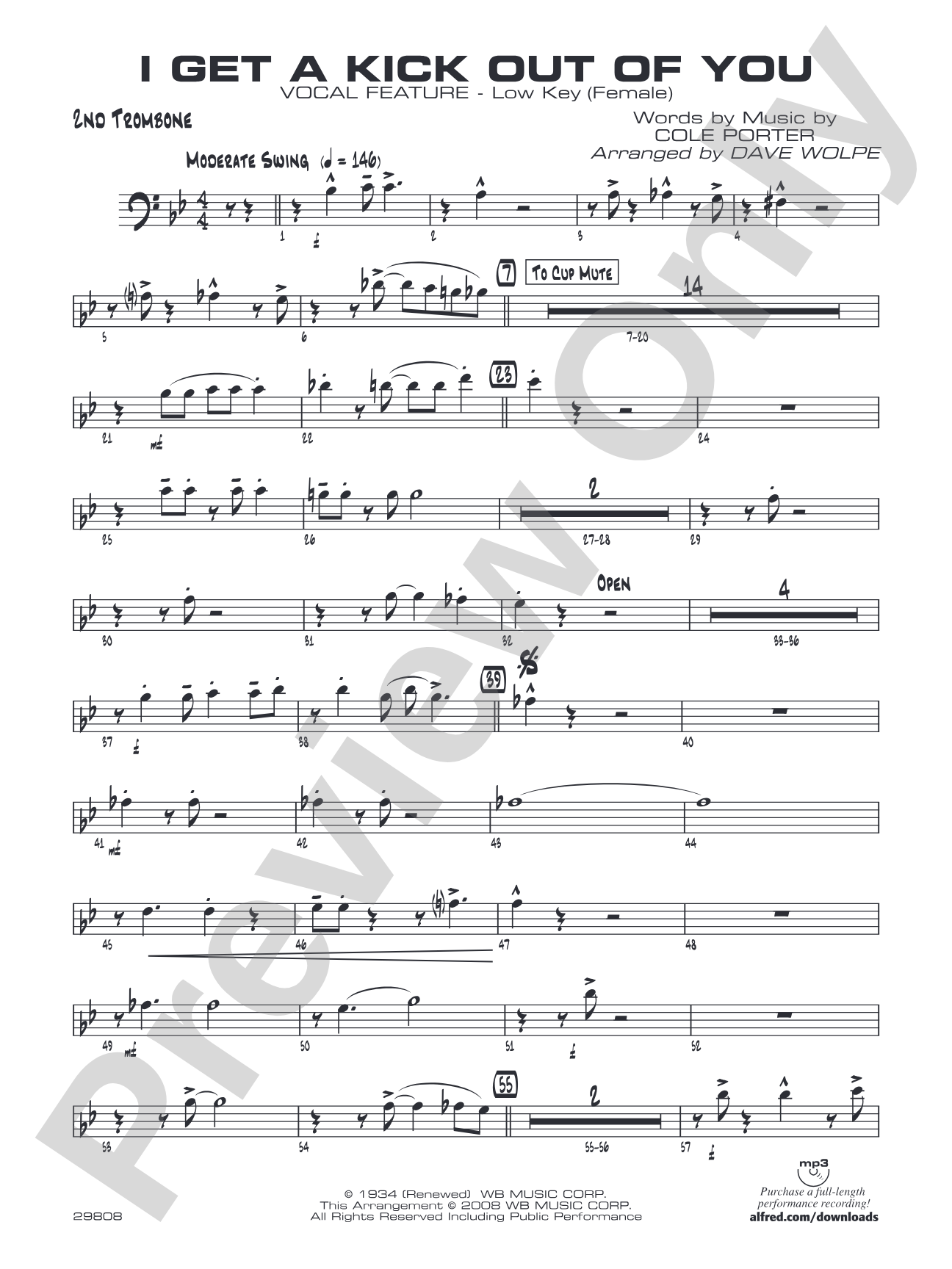 I Get a Kick Out of You: 2nd Trombone