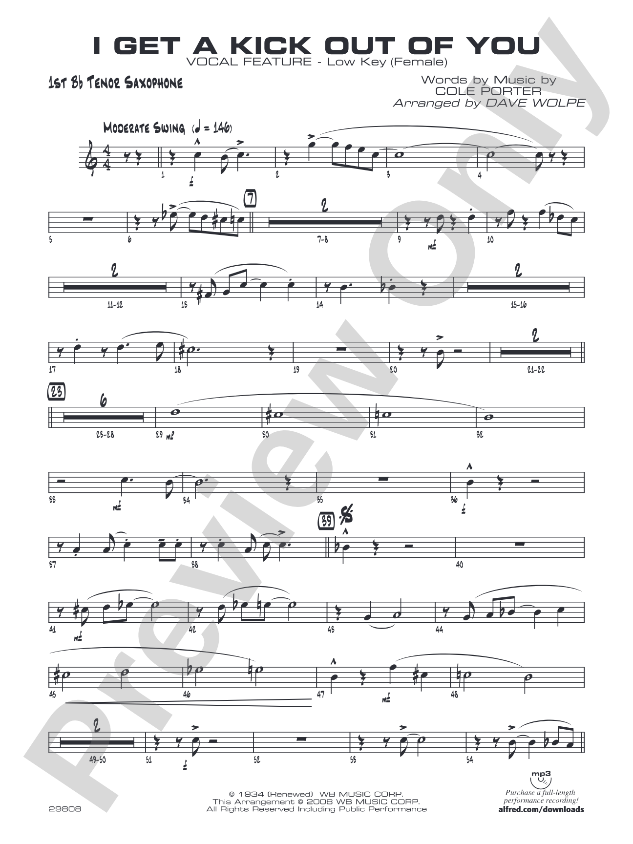 I Get a Kick Out of You: B-flat Tenor Saxophone