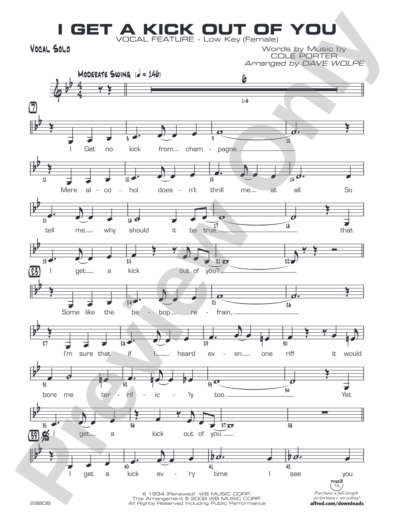 I Get a Kick Out of You: Vocal Solo