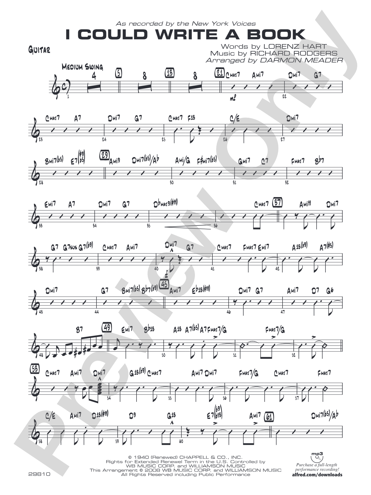 I Could Write a Book: Guitar