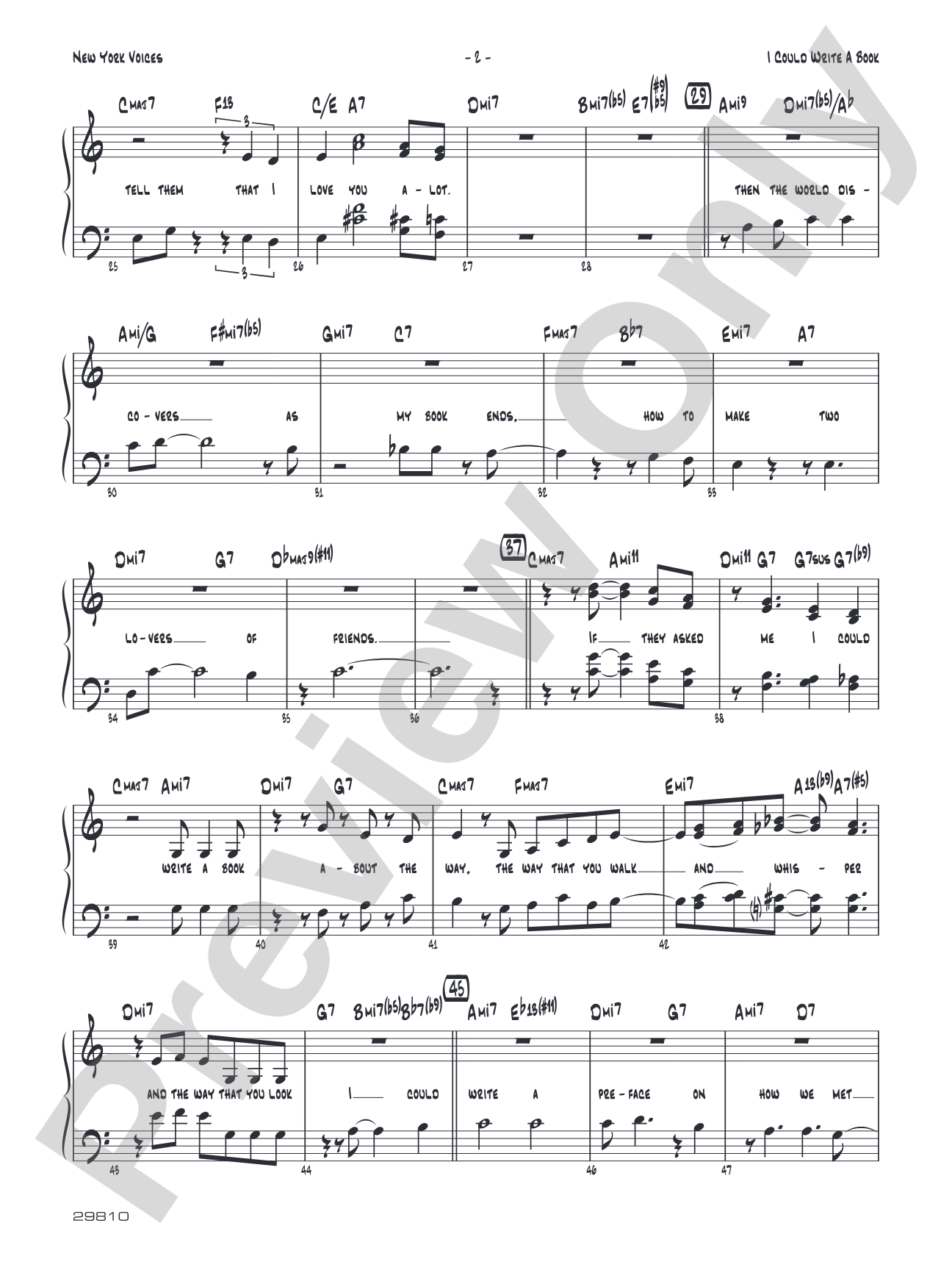 I Could Write a Book: SATB Vocals