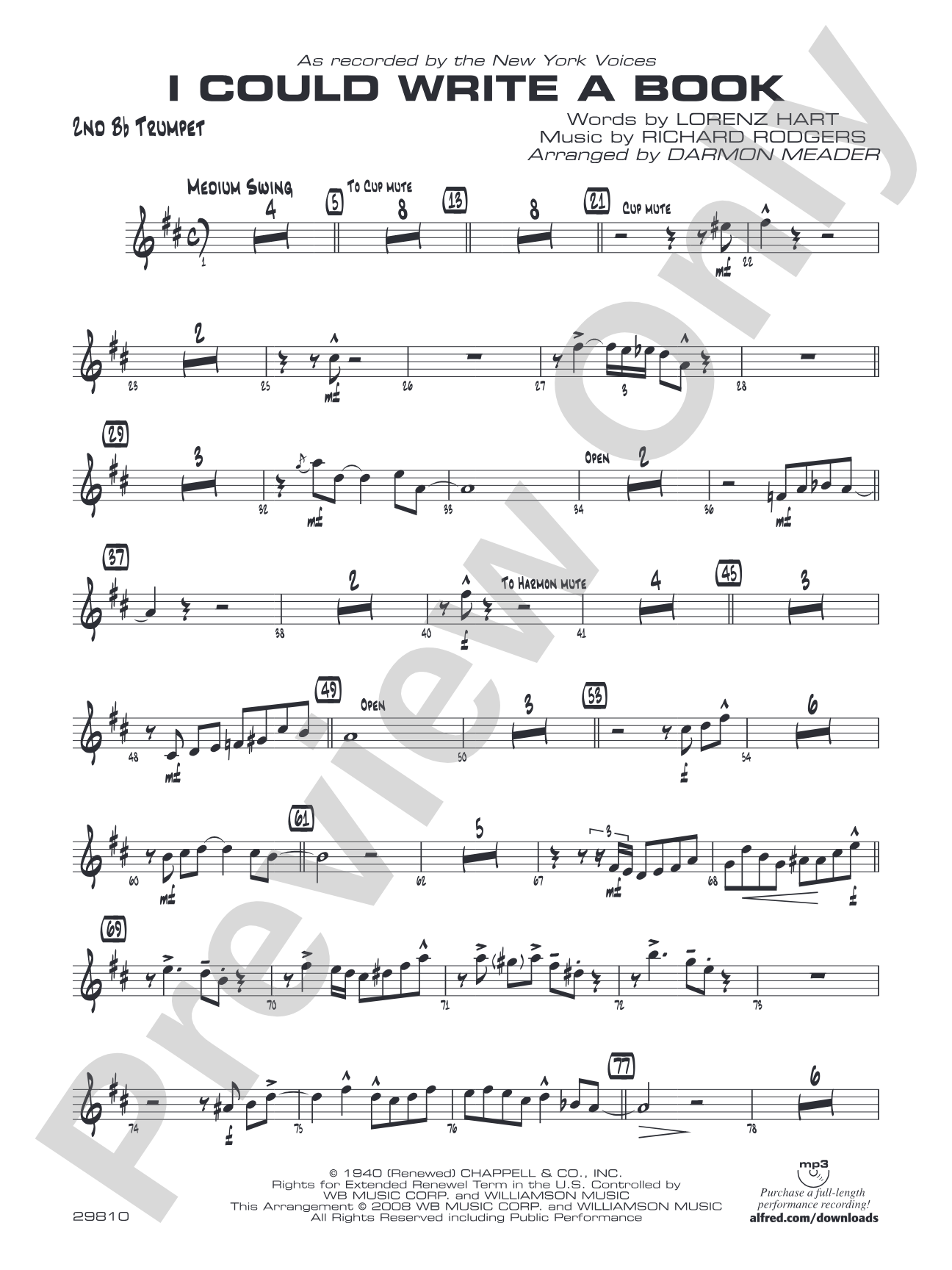 I Could Write a Book: 2nd B-flat Trumpet