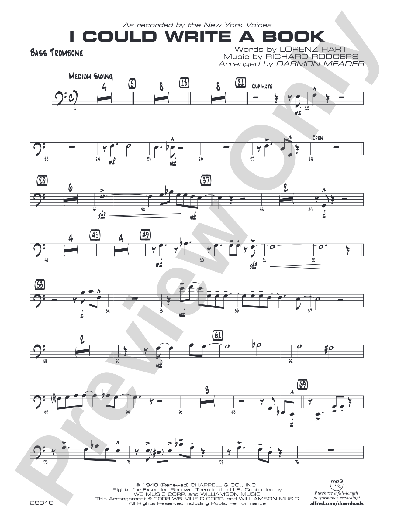 I Could Write a Book: 4th Trombone