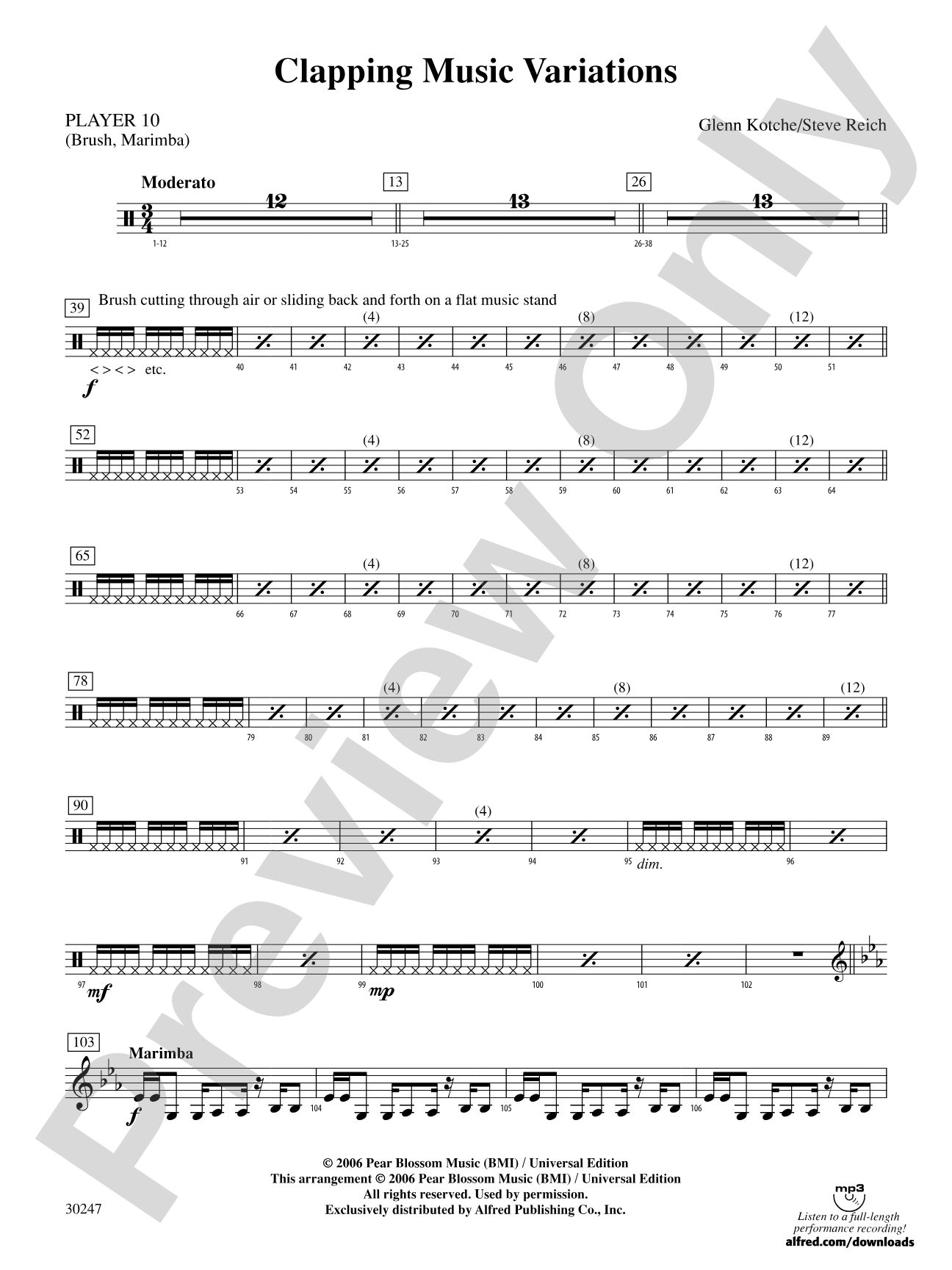 Clapping Music Variations: 10th Percussion