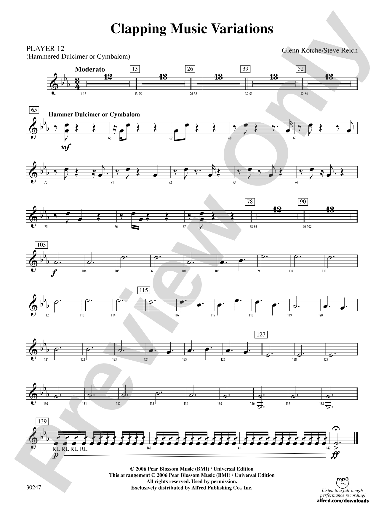 Clapping Music Variations: 12th Percussion