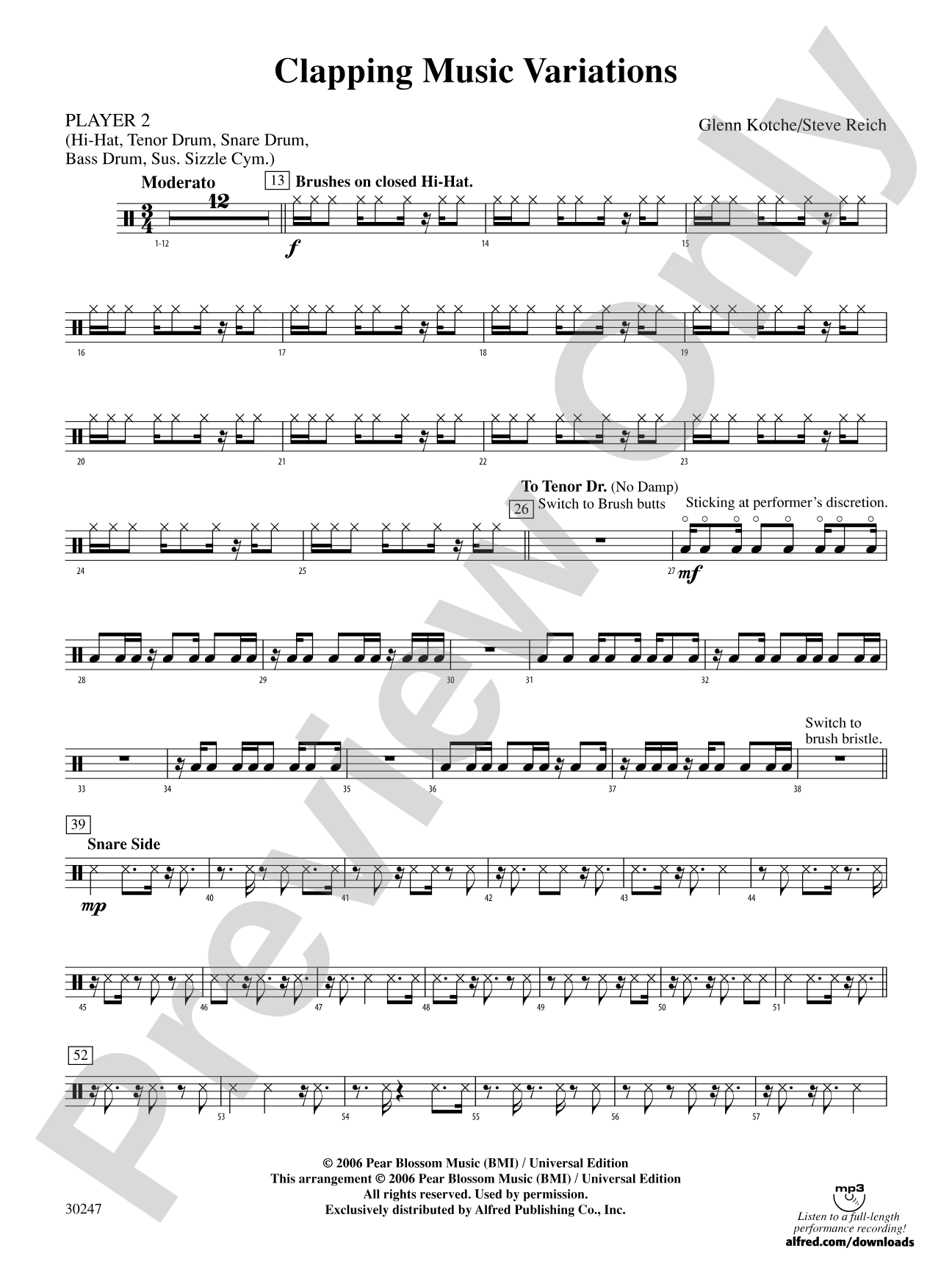 Clapping Music Variations: 2nd Percussion